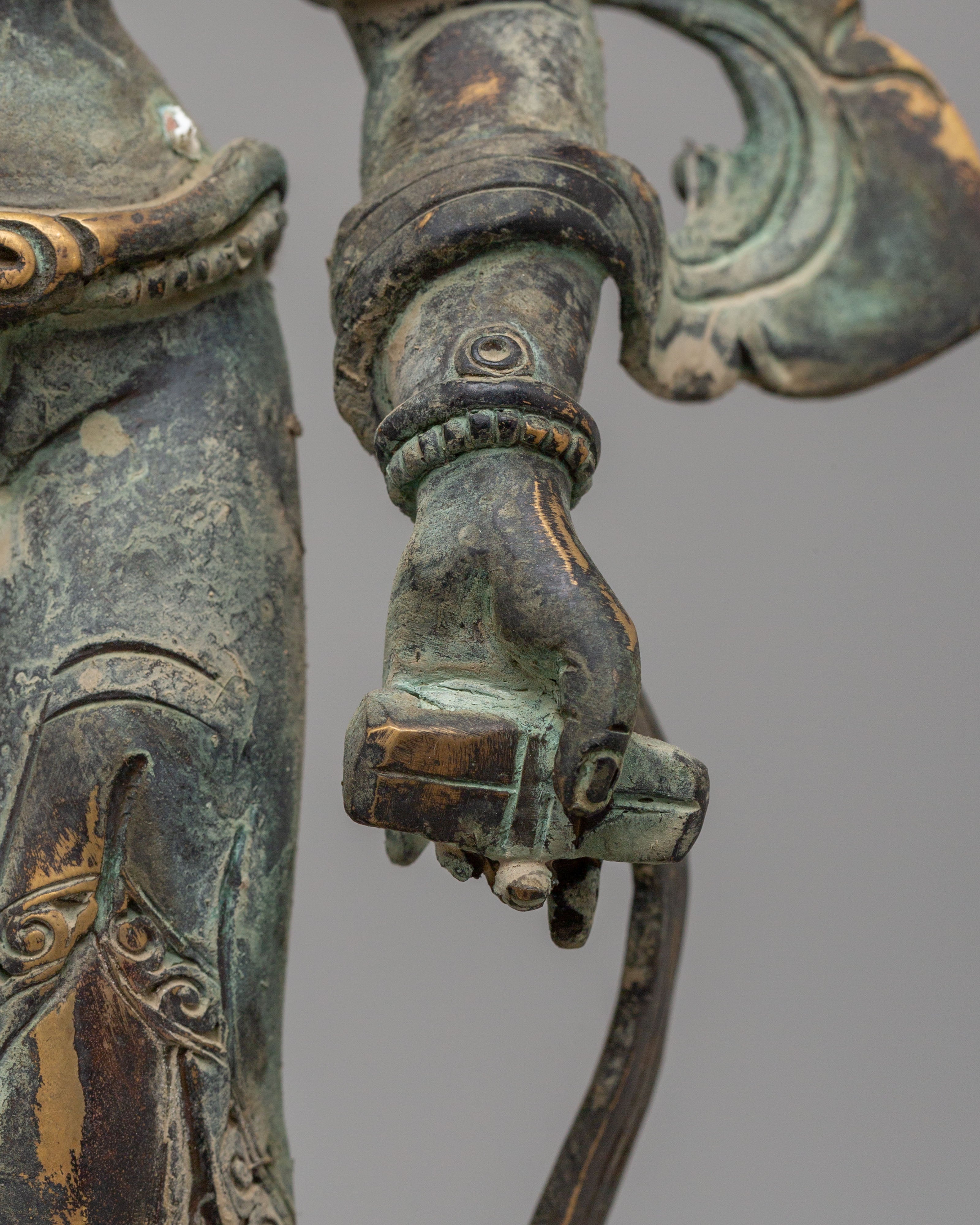 Traditional Siddhaikavira Manjushri Figurine | Spiritual Sculpture for Meditation