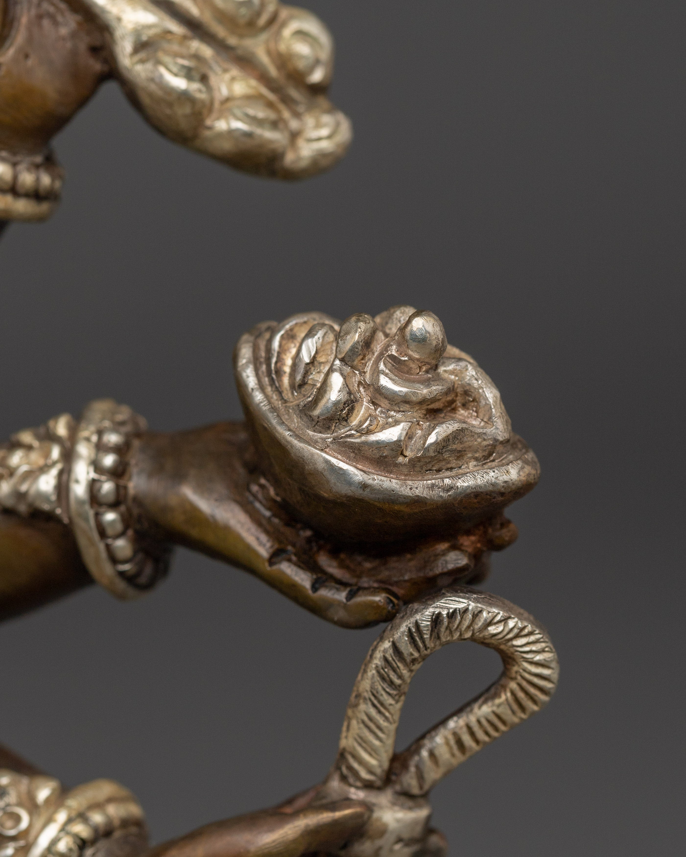 Silver-Plated Chakrasamvara Statue With Consort | Tibetan Art for Ritual Practice