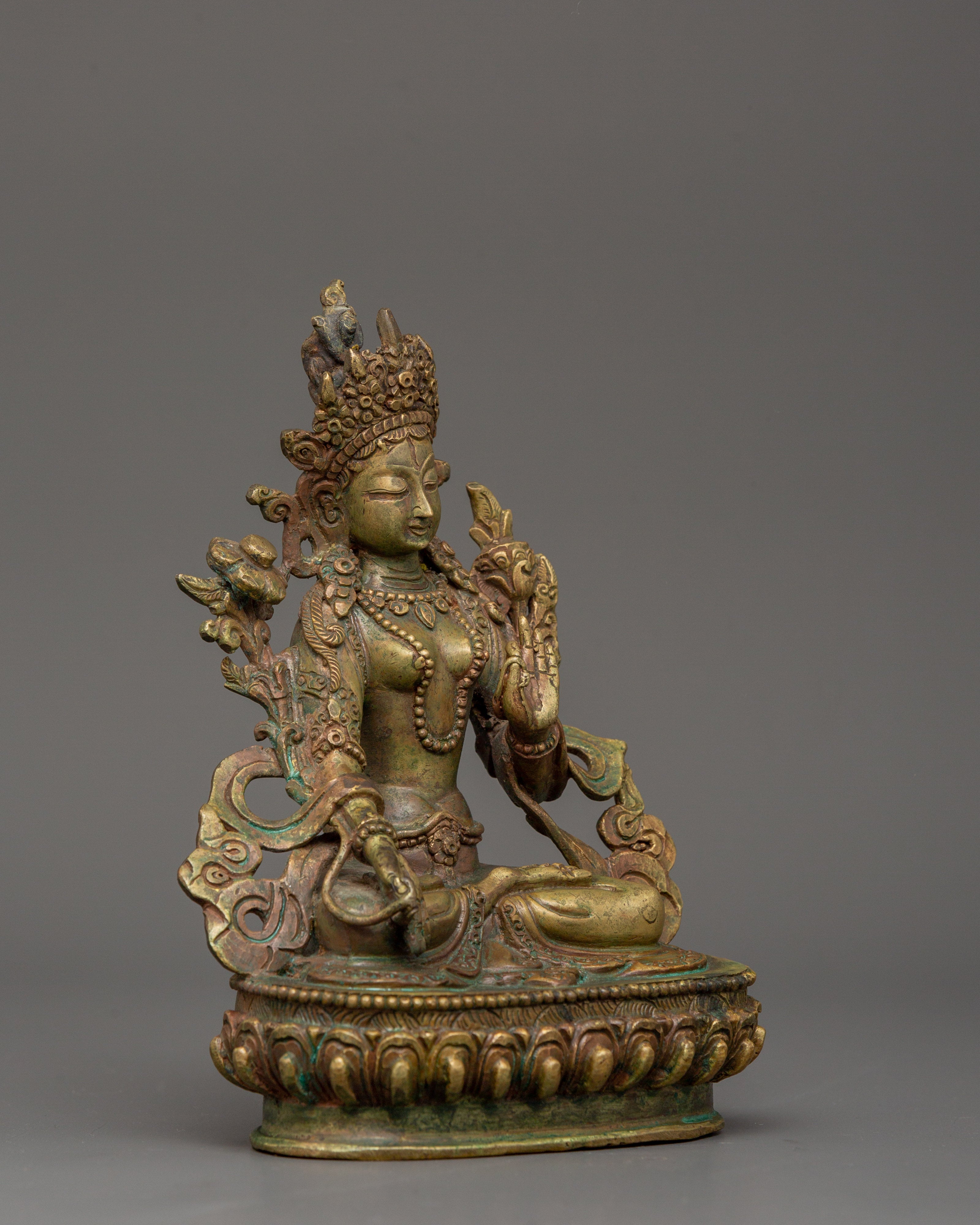 White Tara Antique Statue | Goddess of Compassion