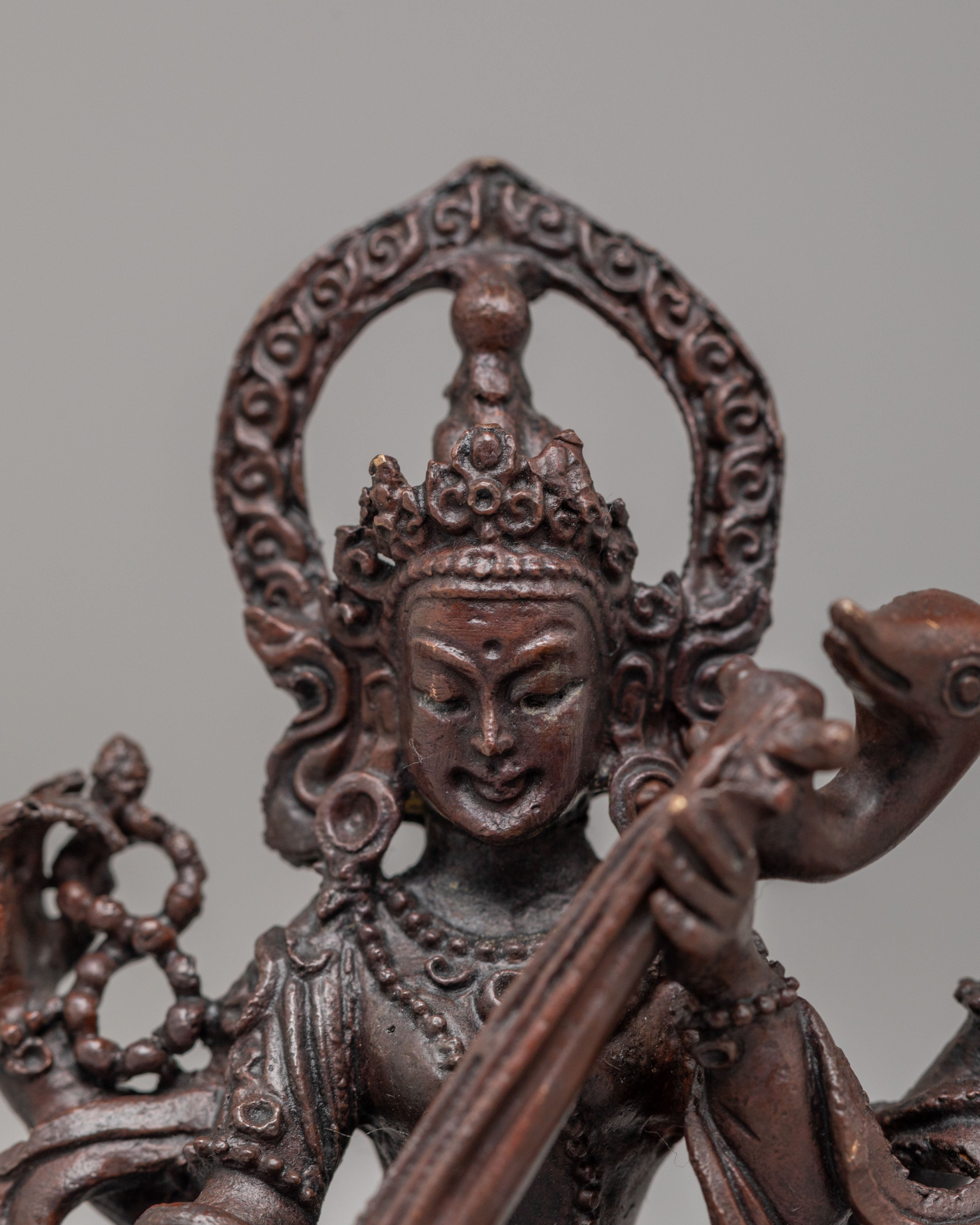 Saraswati Spiritual Figure Statue | Goddess of Wisdom Knowledge & Creativity