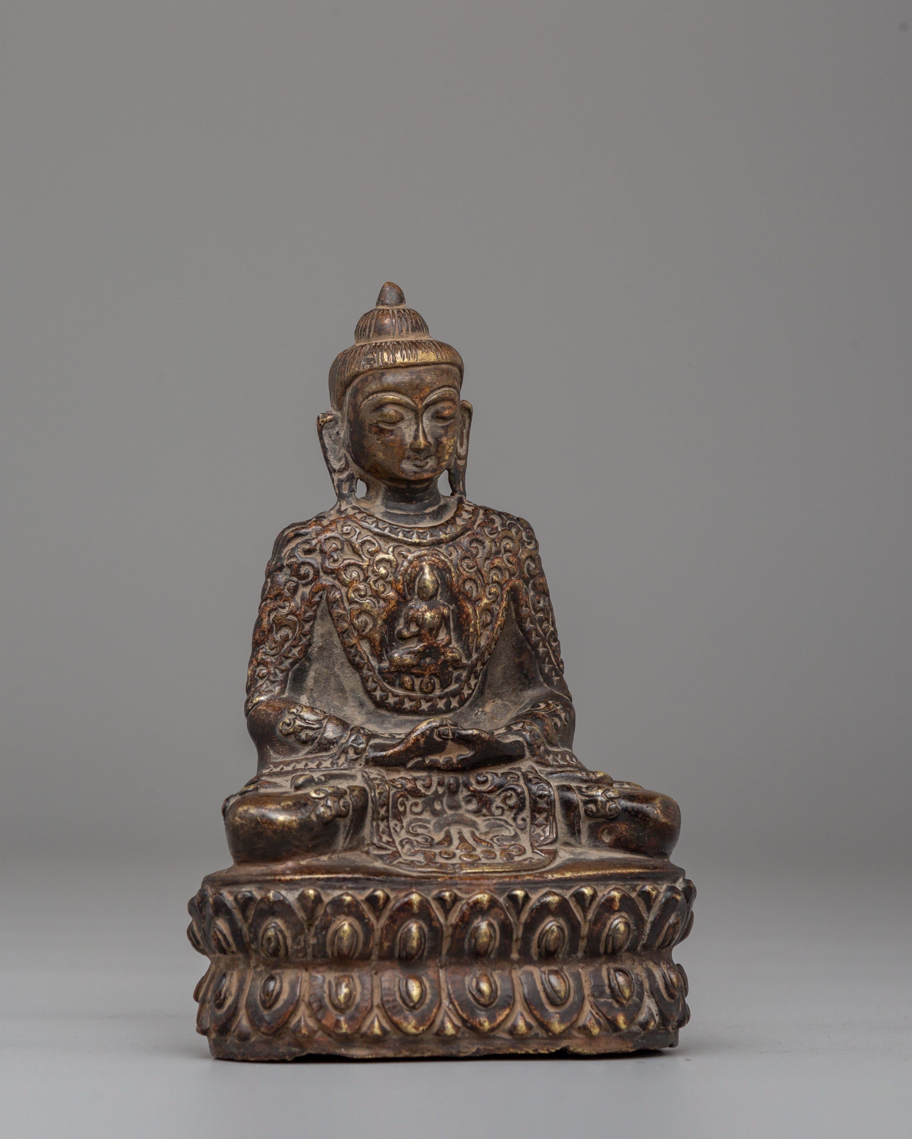 Spiritual Amitabha Buddha Altar Statue | Handcrafted Copper Statue
