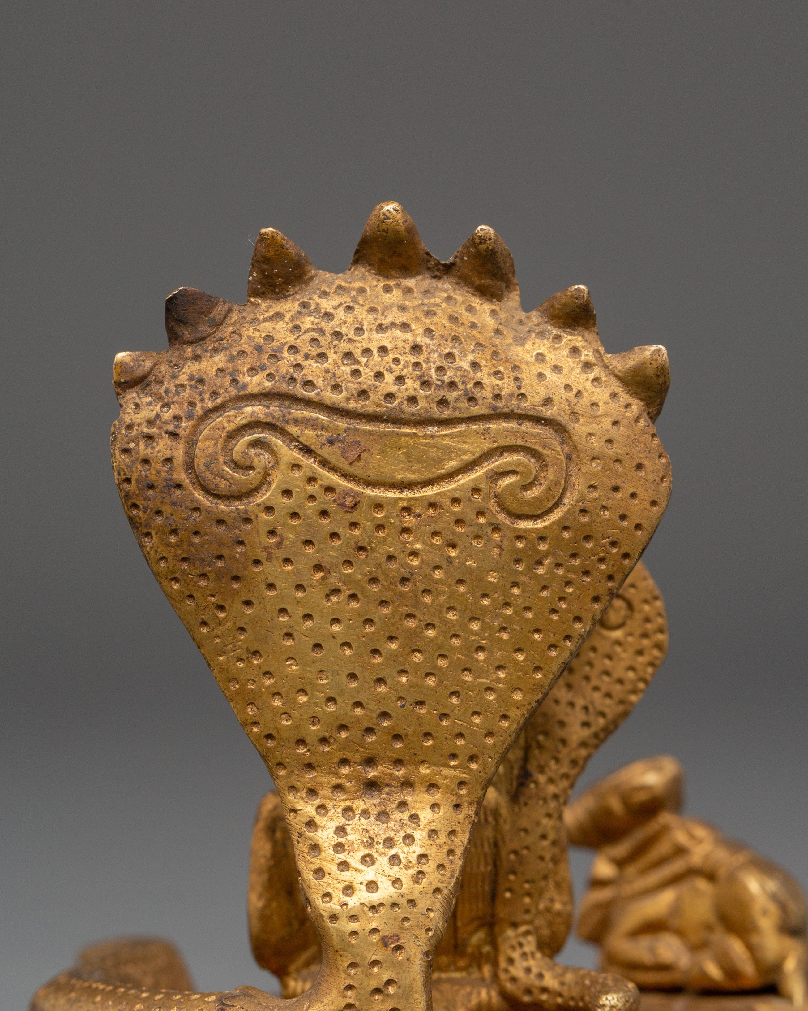 Sacred Shiva Linga with Naga and Nandi | Brass Hindu Deity Statue for Worship and Decor