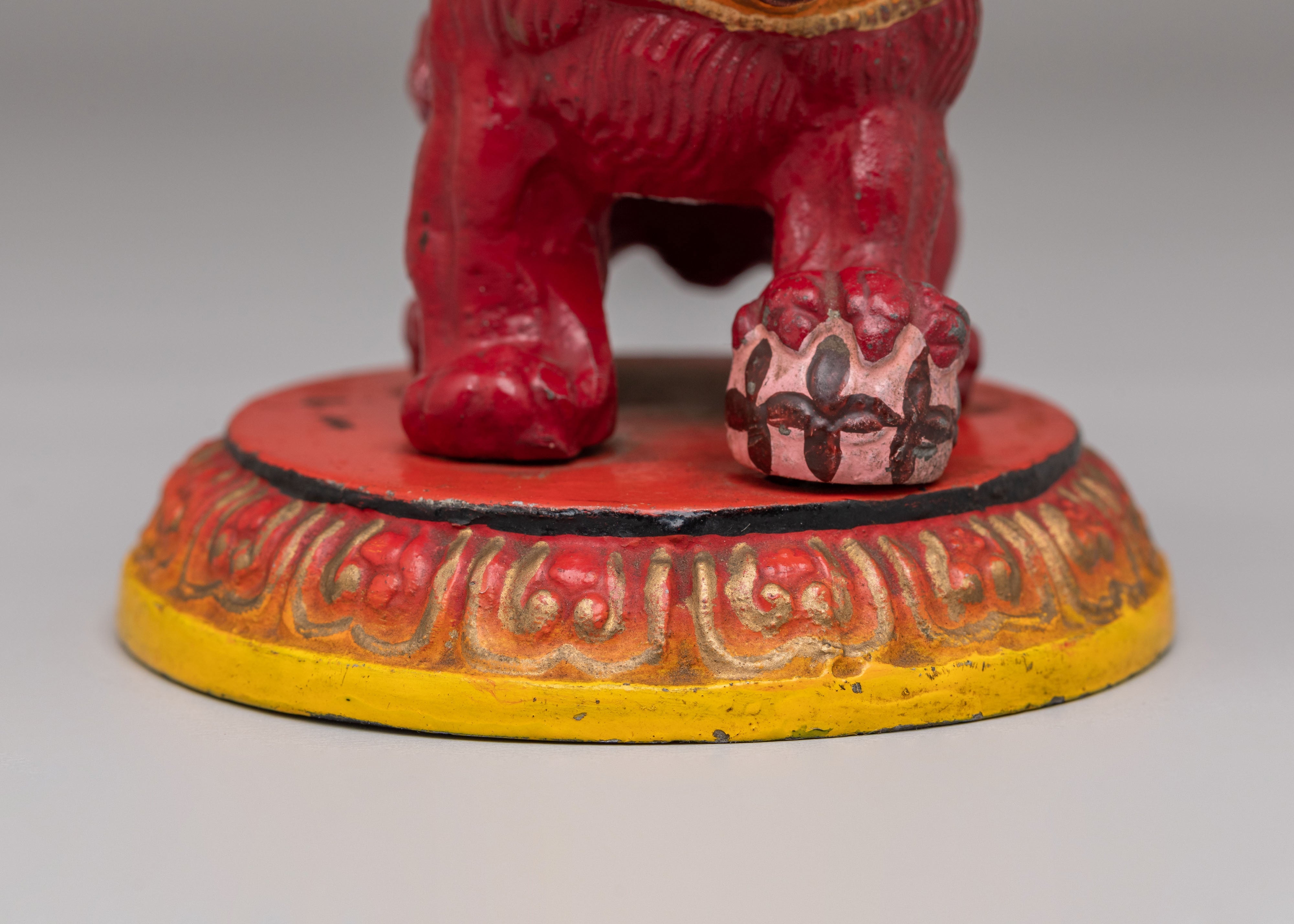 Tibetan Buddhist Lion Guardians Set | Lion Protector Figurines