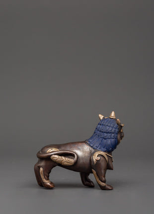 Tibetan Snow Lion Statue Set | Handcrafted Buddhist Guardian Figures