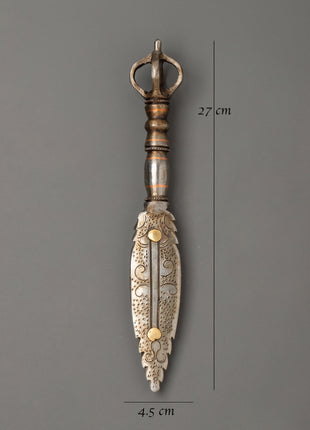 Tibetan Vajra Sacred Knife |  Handcrafted Iron Ritual Tool