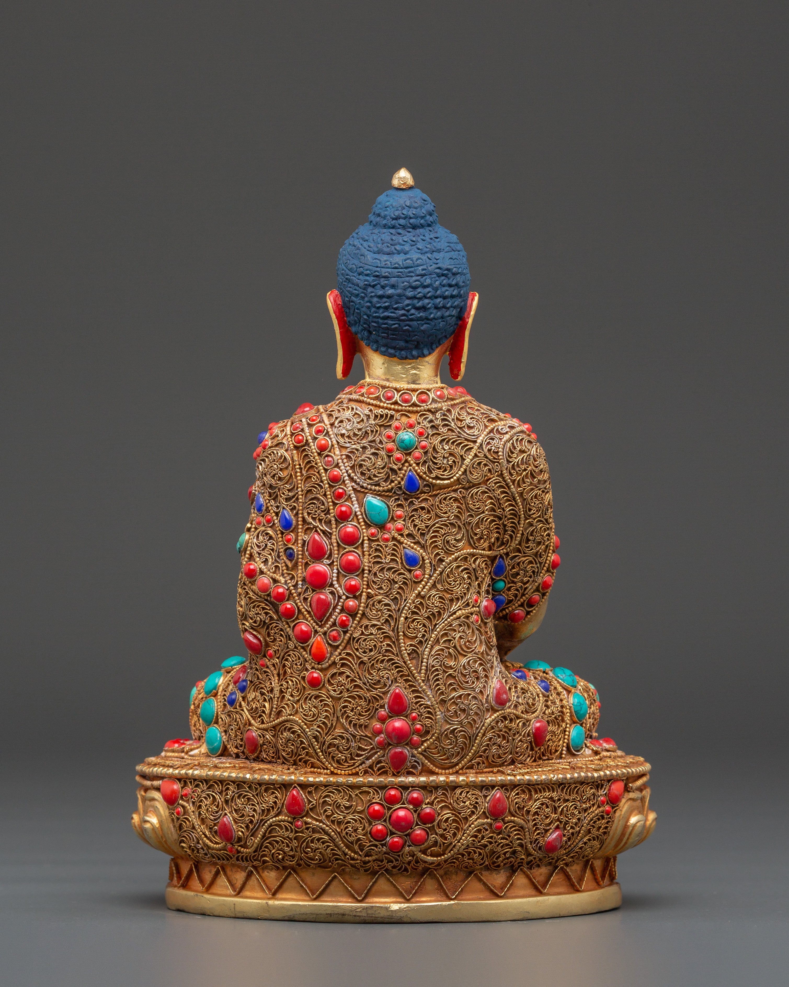 Gold Plated Statue of Amitabha Buddha | Buddhist Altar Statue