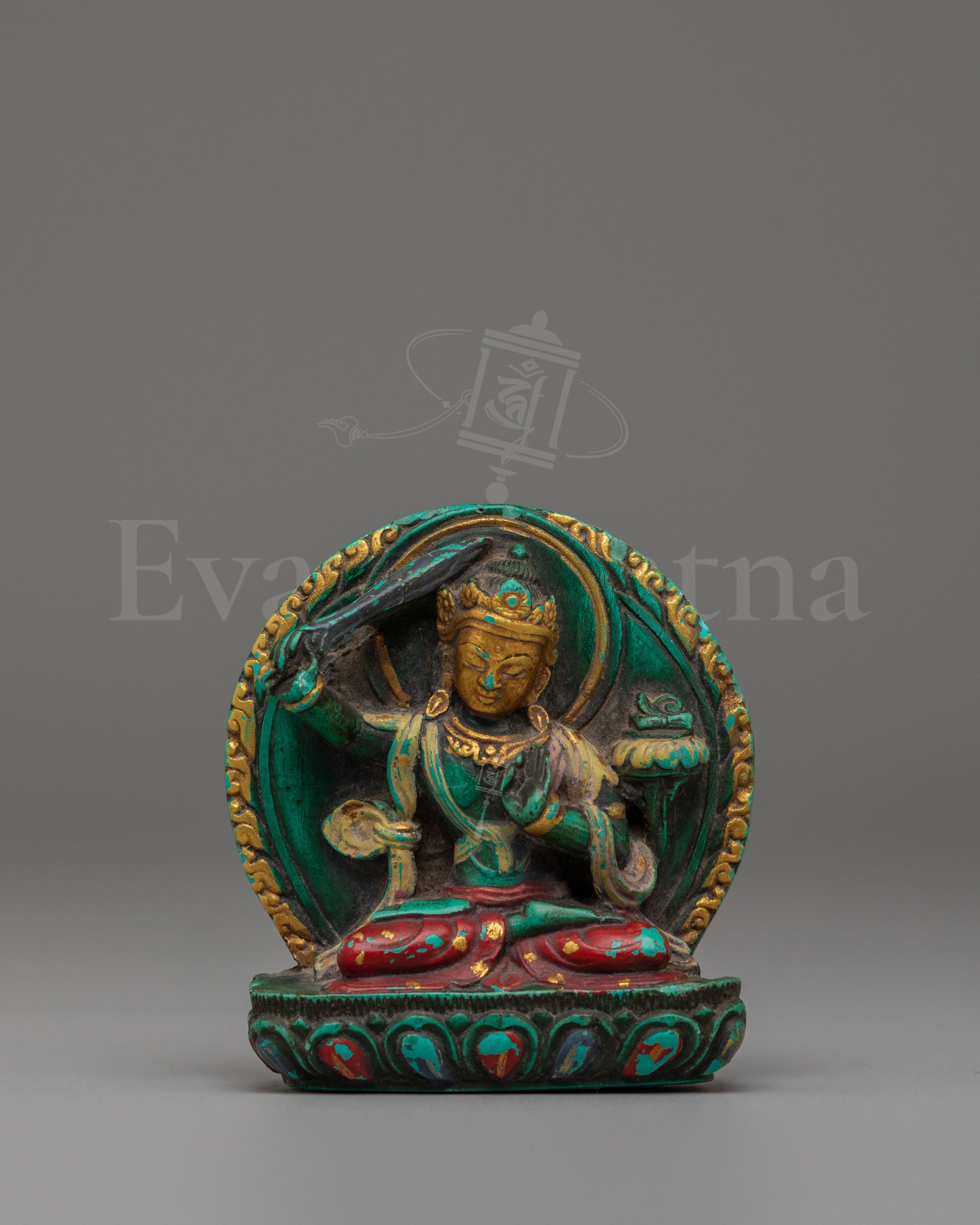 Handcrafted Sacred Manjushri Sculpture 