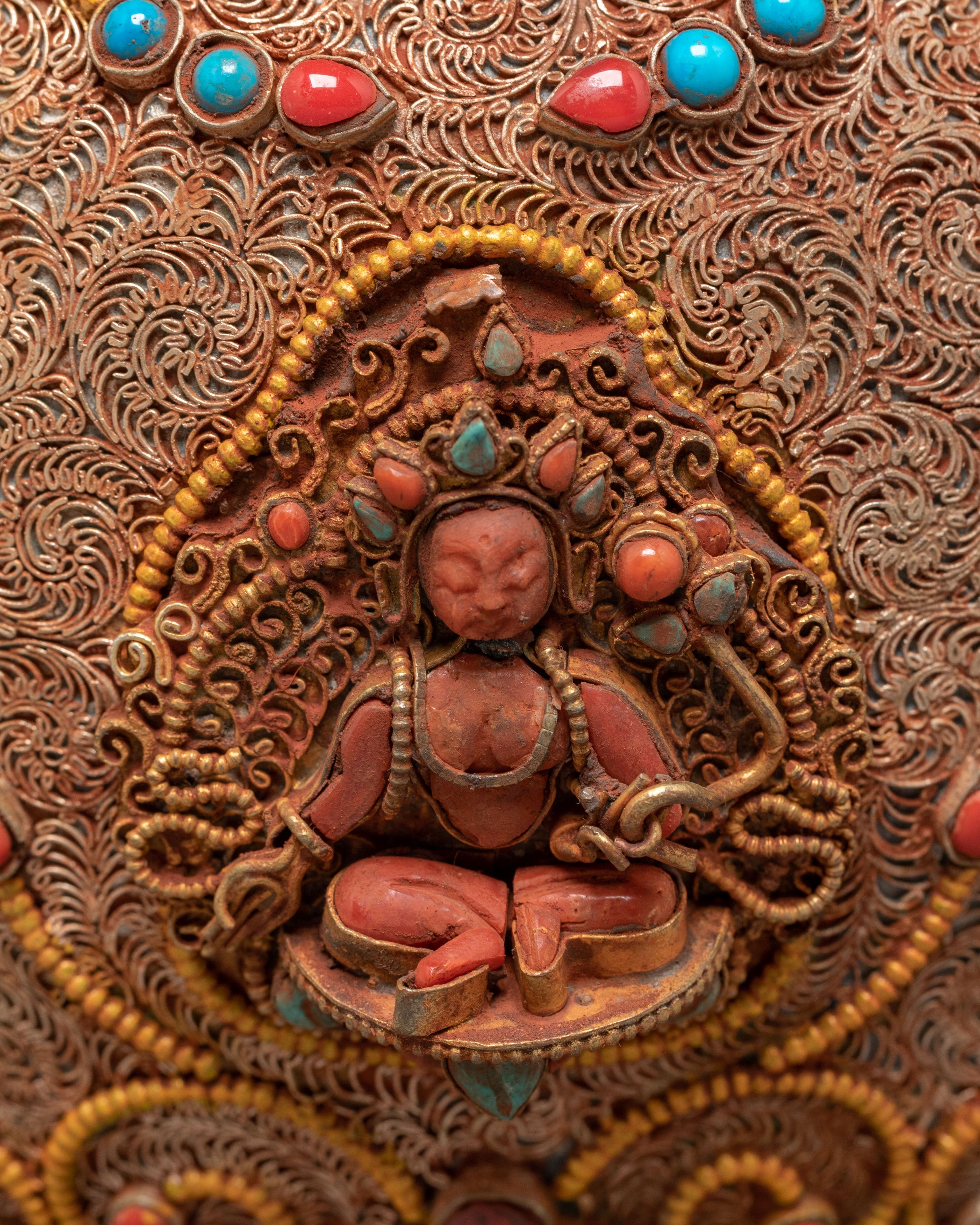 Green Tara Carved Tea Pot | Mother of All Buddhas