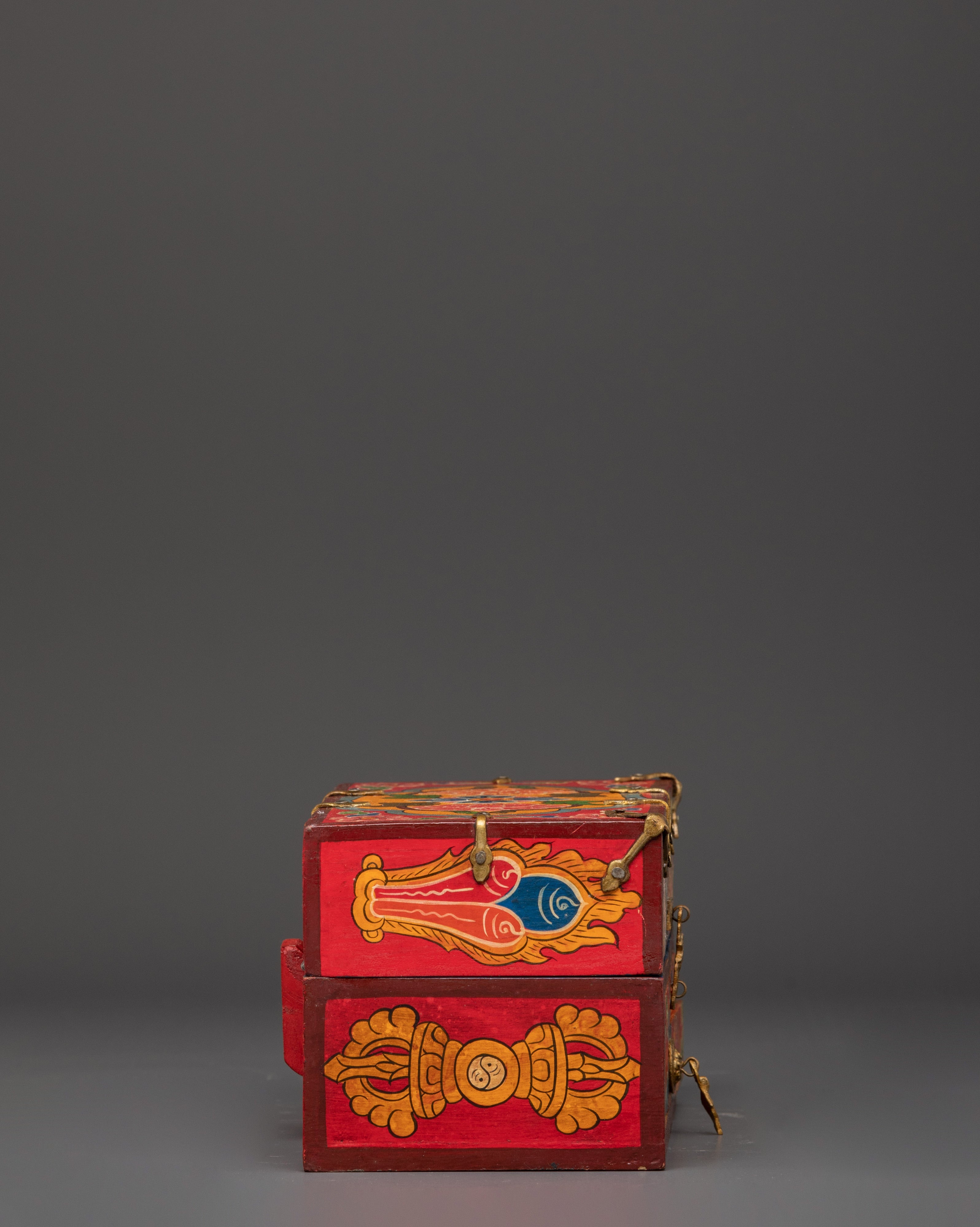 Tibetan Treasure Box with Buddha Statue | Handcrafted Spiritual Gift