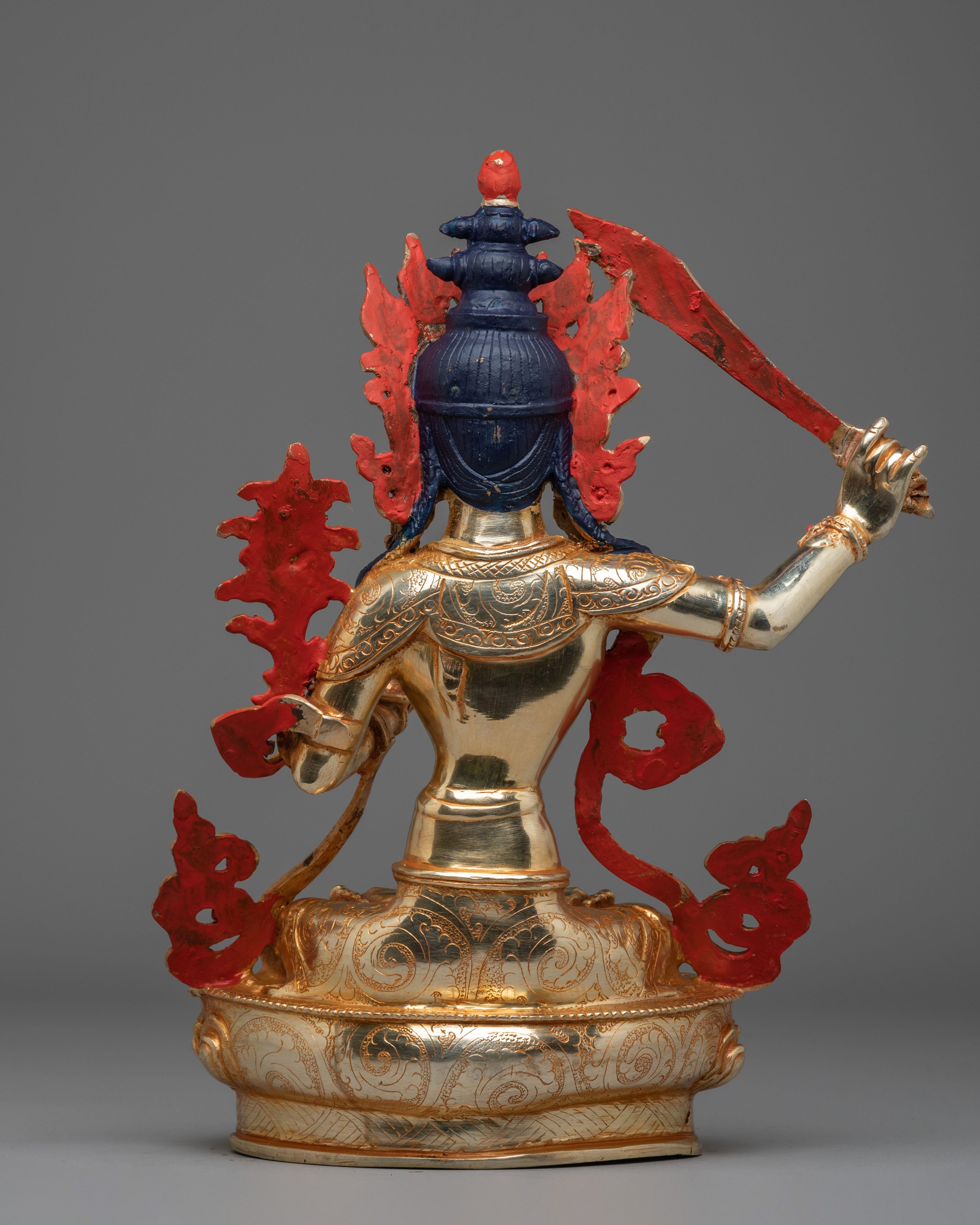 Handmade Manjushri Bodhisattva Sculpture | Wisdom Deity Statue
