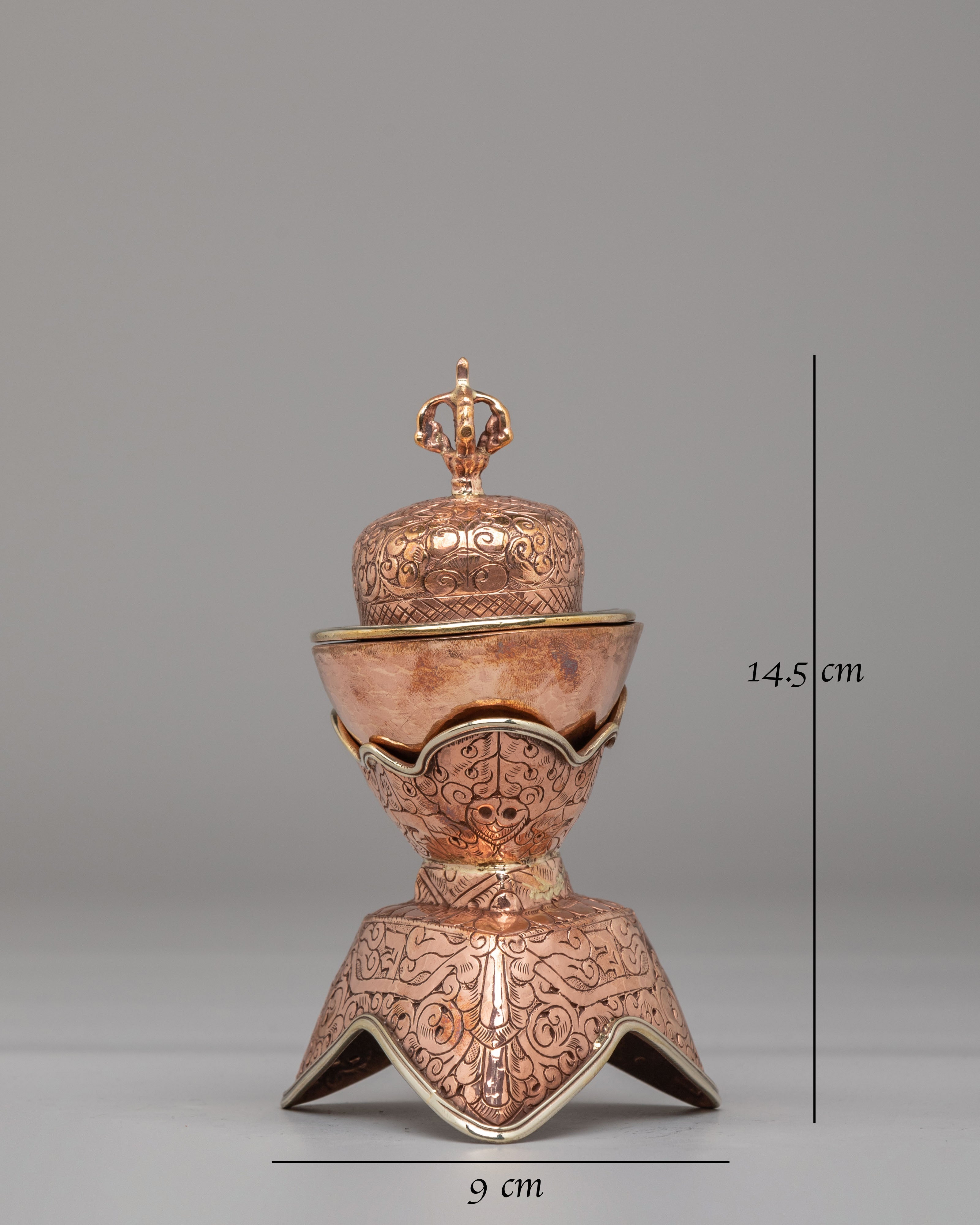 Tibetan Ceremonial Kapala | Buddhist Skull Cup for Rituals