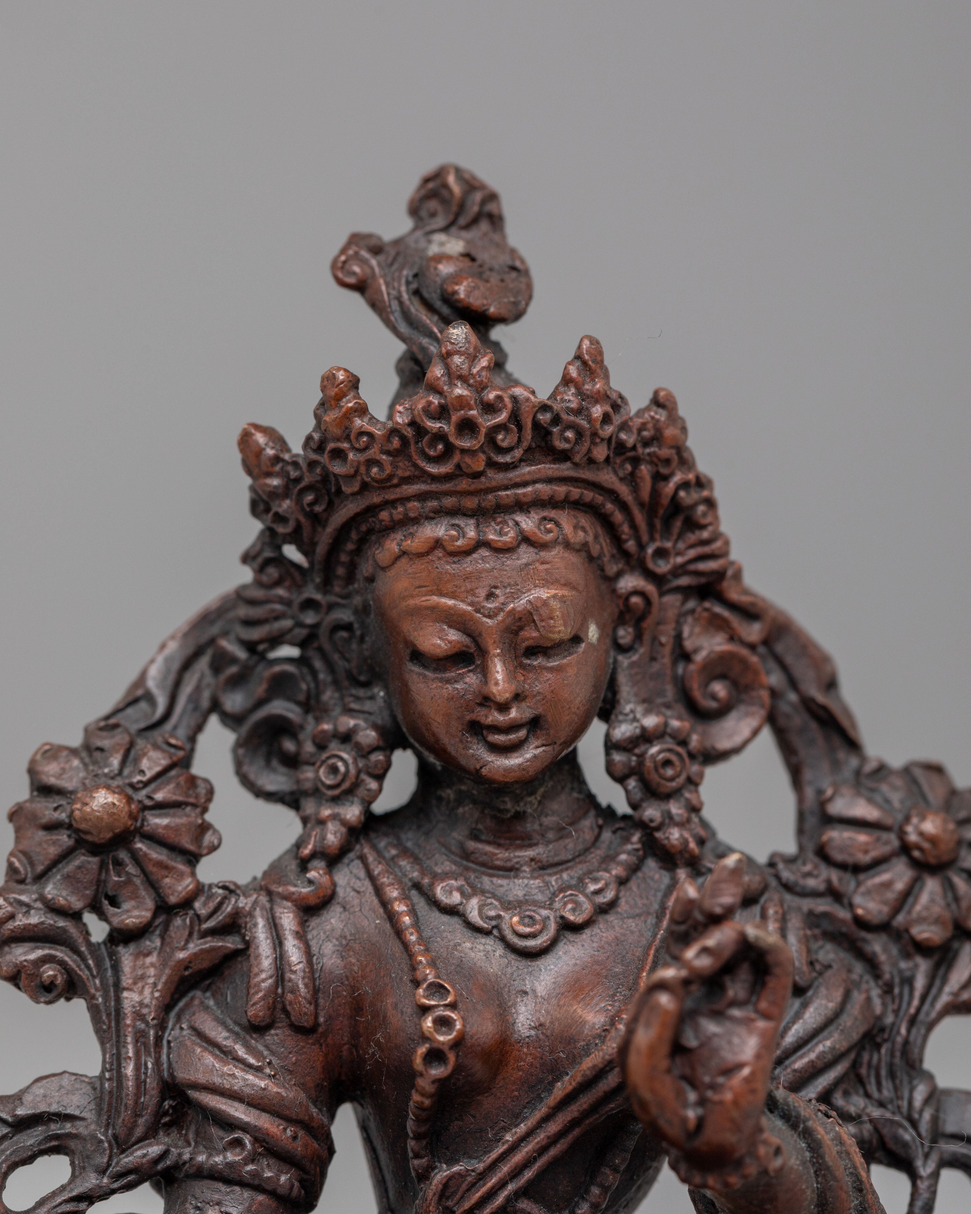 Himalayan Green Tara Machine Made Statue | Buddhist Compassion Goddess