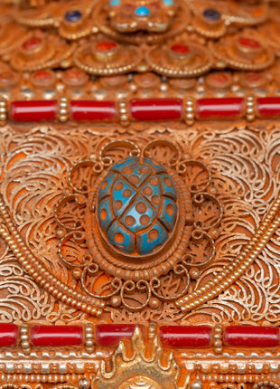 Tibetan Treasure Box with Coral | Sacred Stones & Buddhist Symbolism