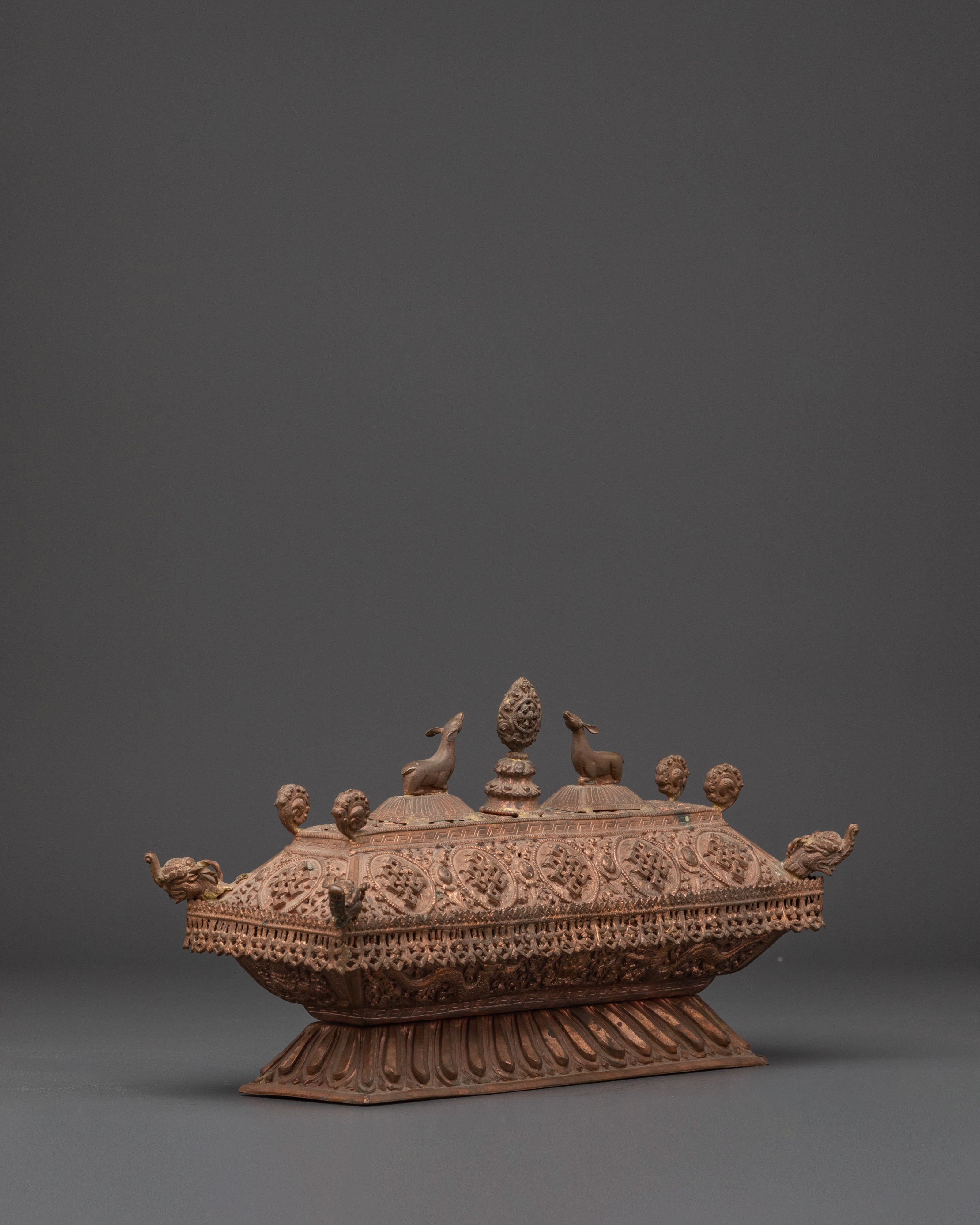 Tibetan Ritual Incense Burner | Handcrafted Copper Incense Burner for Sacred Ceremonies