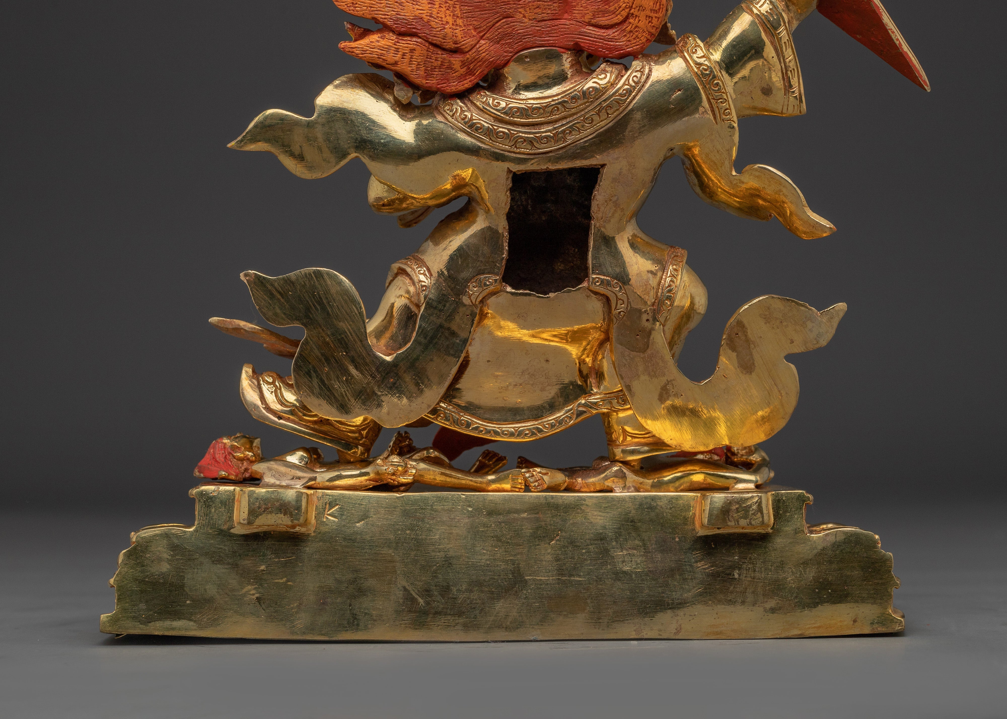 Golden Wrathful Mahakala Statue | Guardian of the Dharma