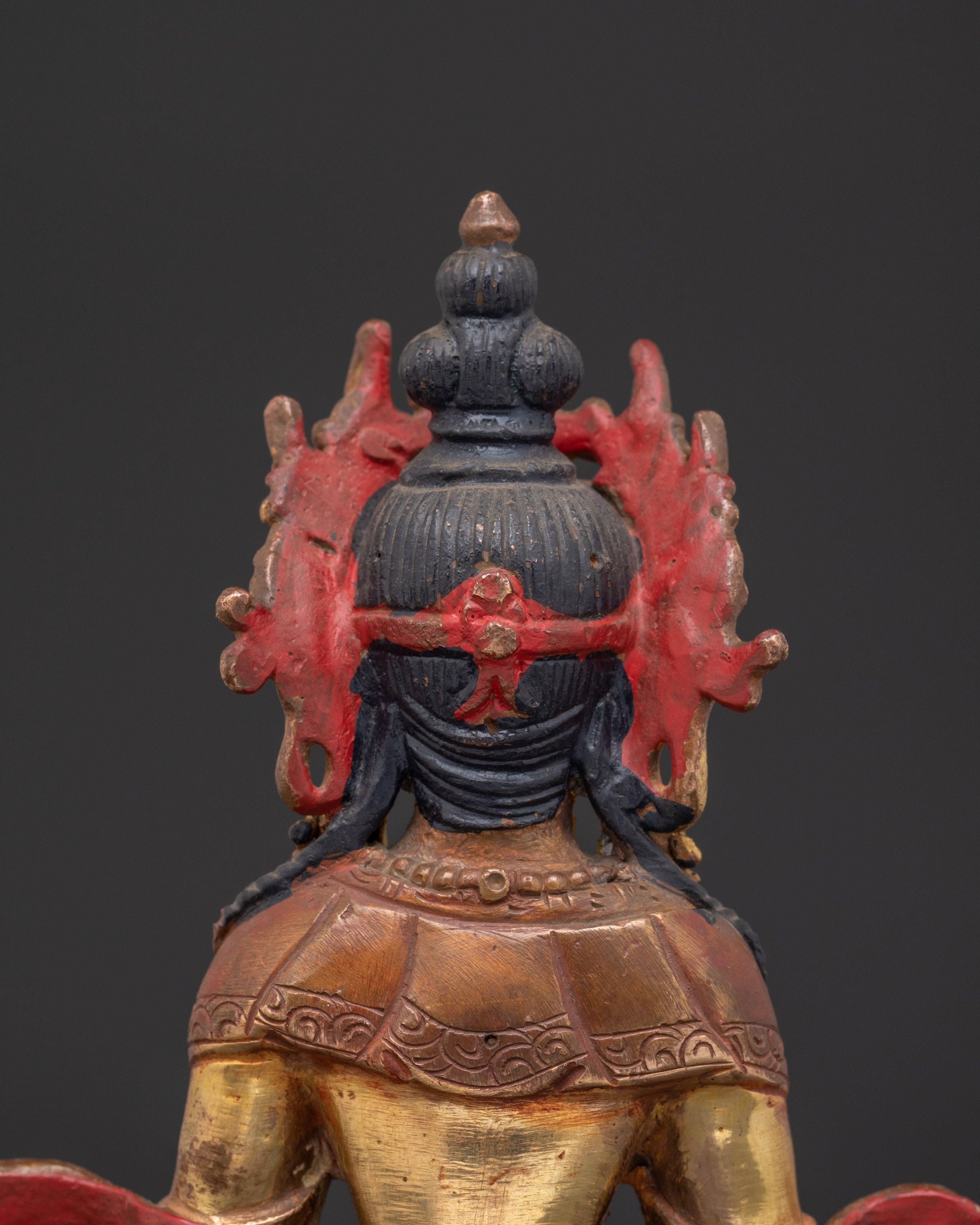 Gold Plated Buddha Amitayus Sculpture | Symbol of Vitality and Longevity