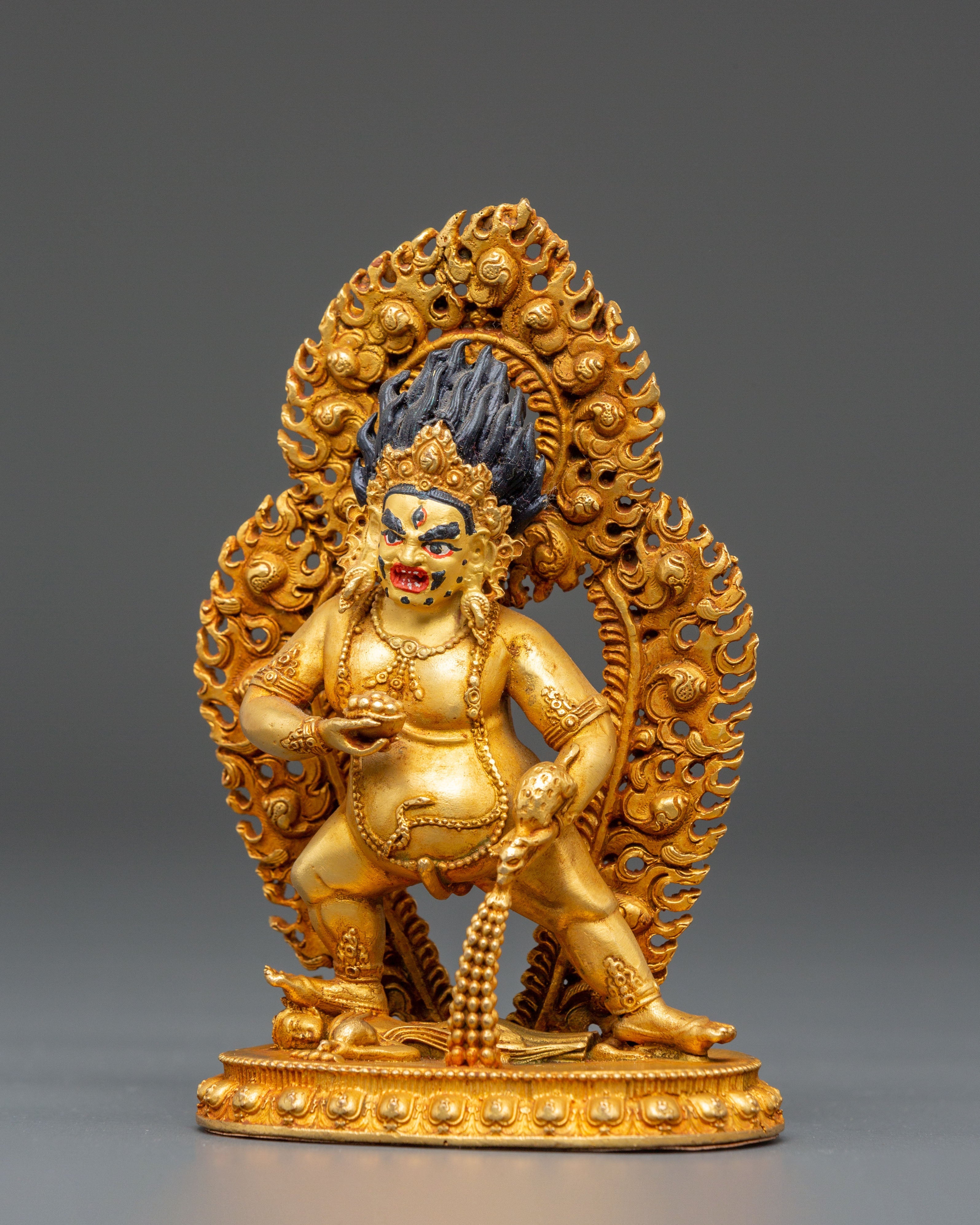 Wealth Guardian Black Dzambhala Statue | Himalayan Handcrafted Artwork
