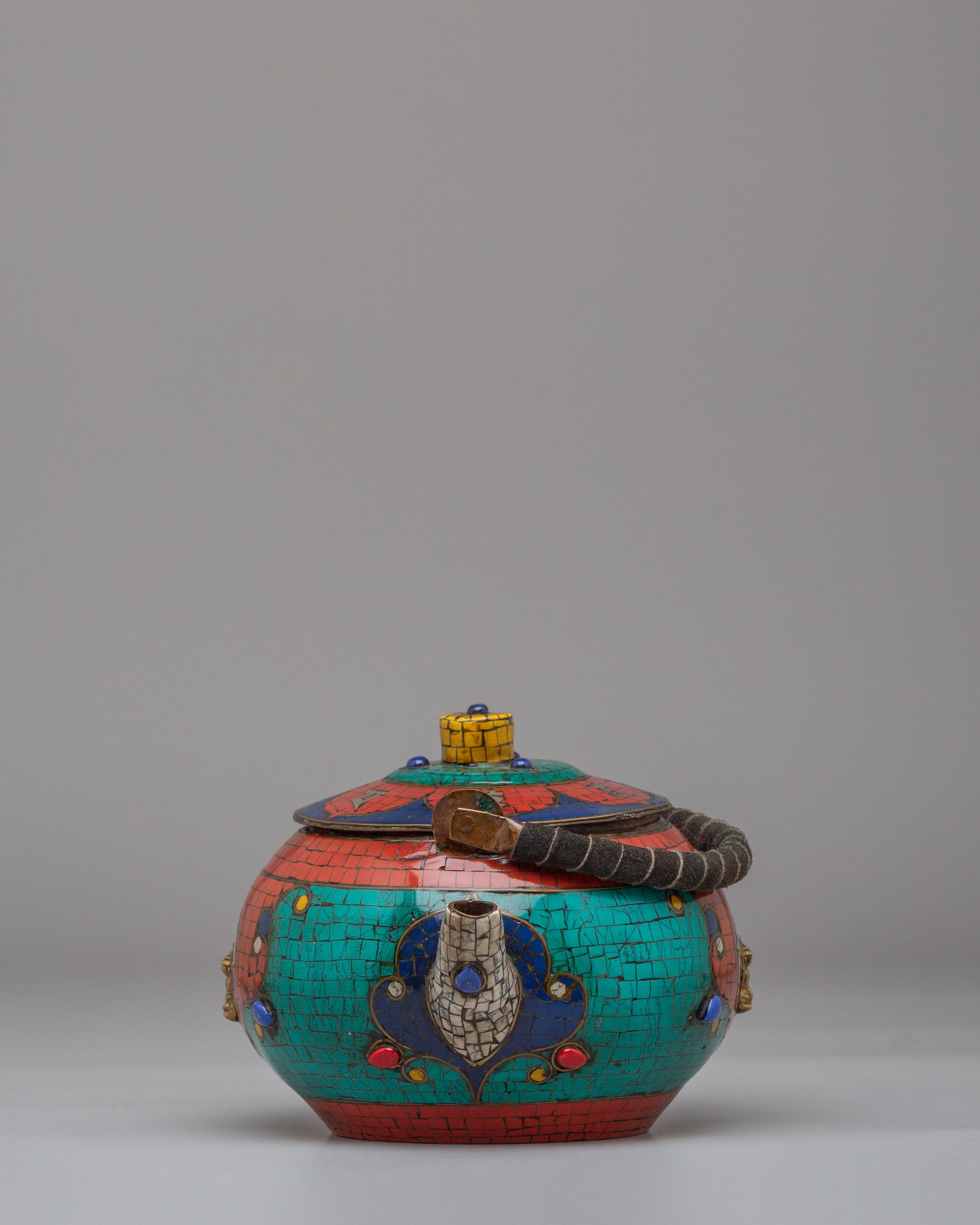 Gemstone Inlay Tea Pot | Traditional Himalayan Craftsmanship