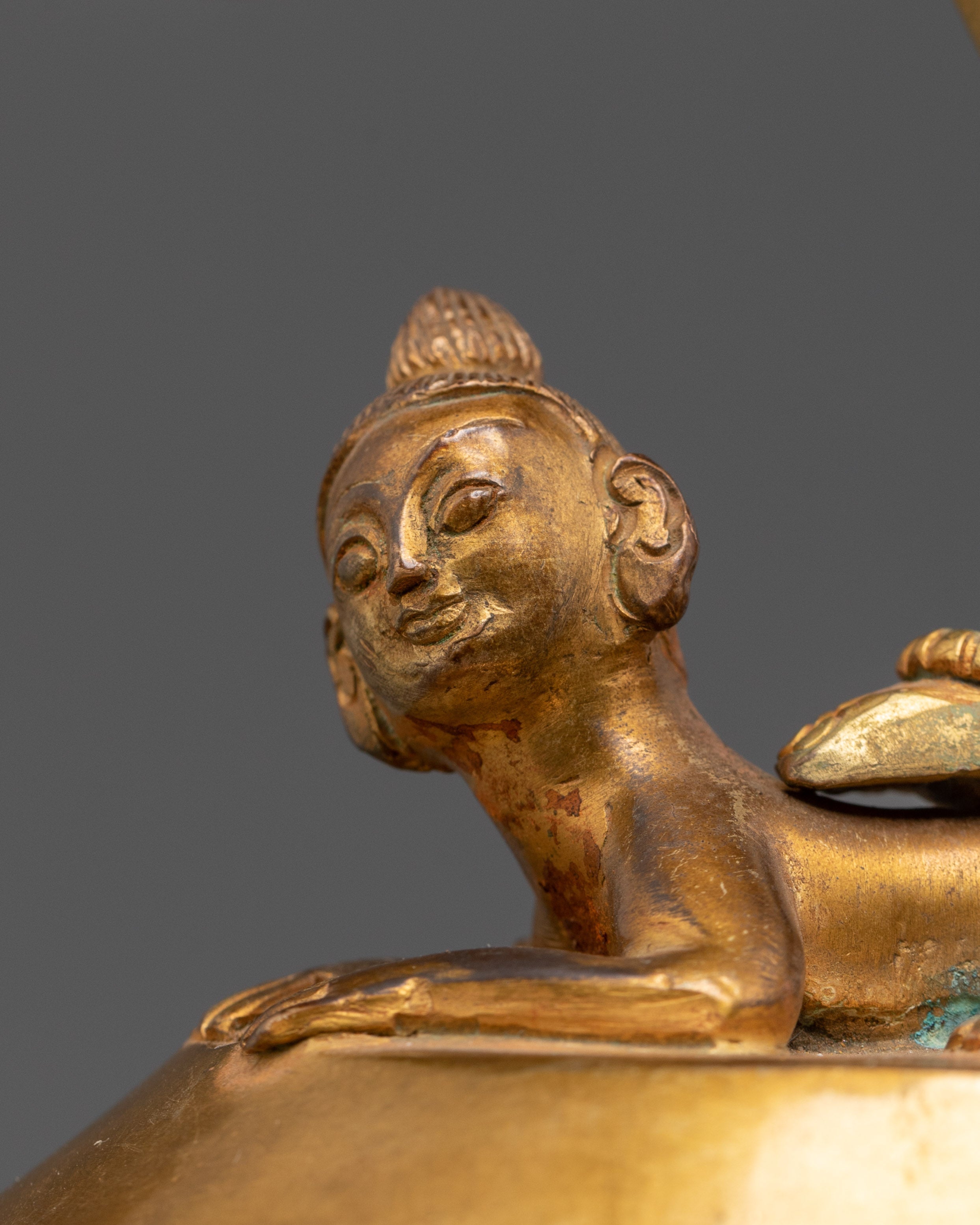 Divine Nataraj Dancing Statue | Gold Plated Copper Hindu God Sculpture