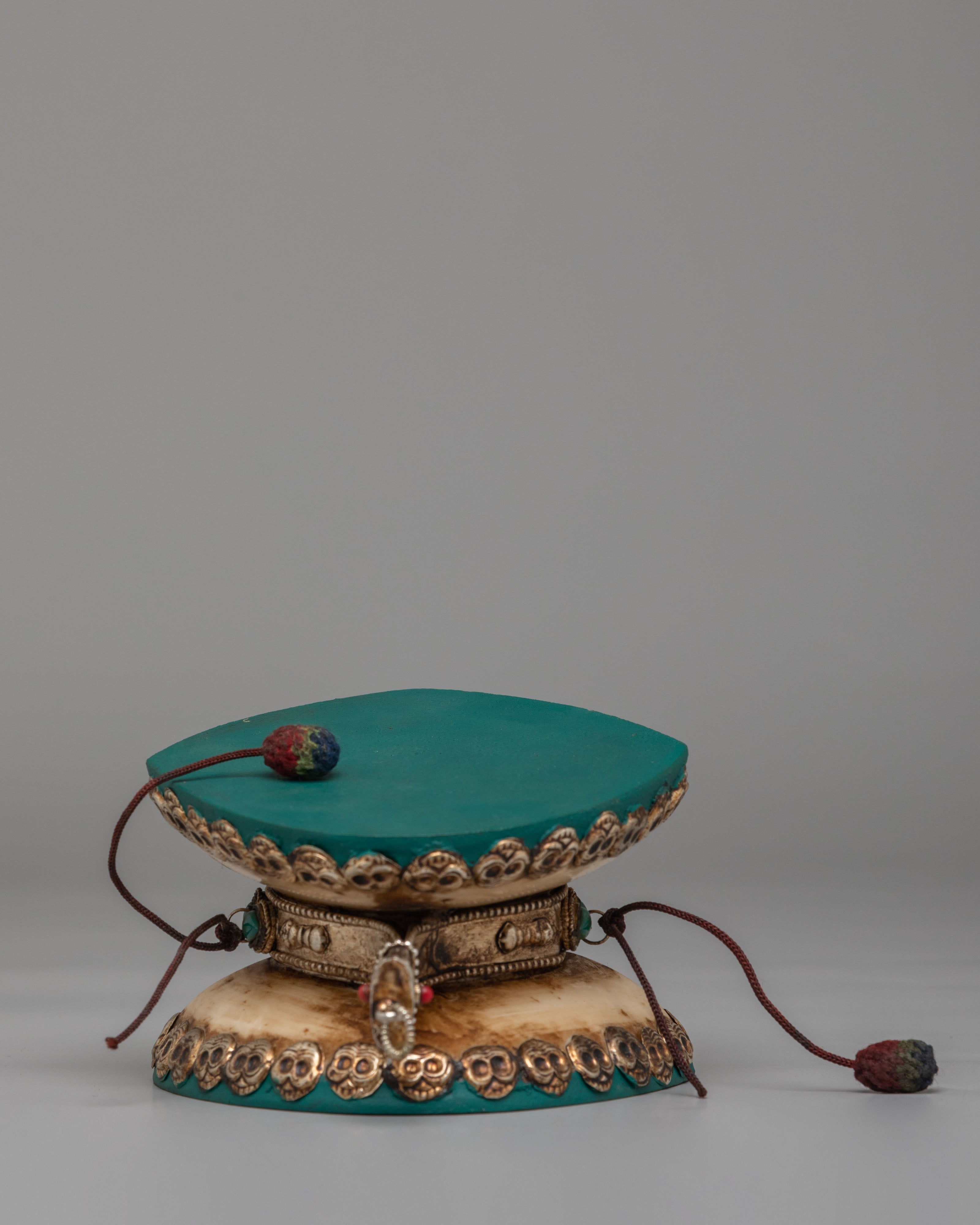 Buddhist Damaru For Ritual | Tibetan Double-Sided Damaru