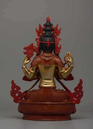 Chenrezig Compassionate Buddha Statue | Divine Spiritual Artwork From Nepal
