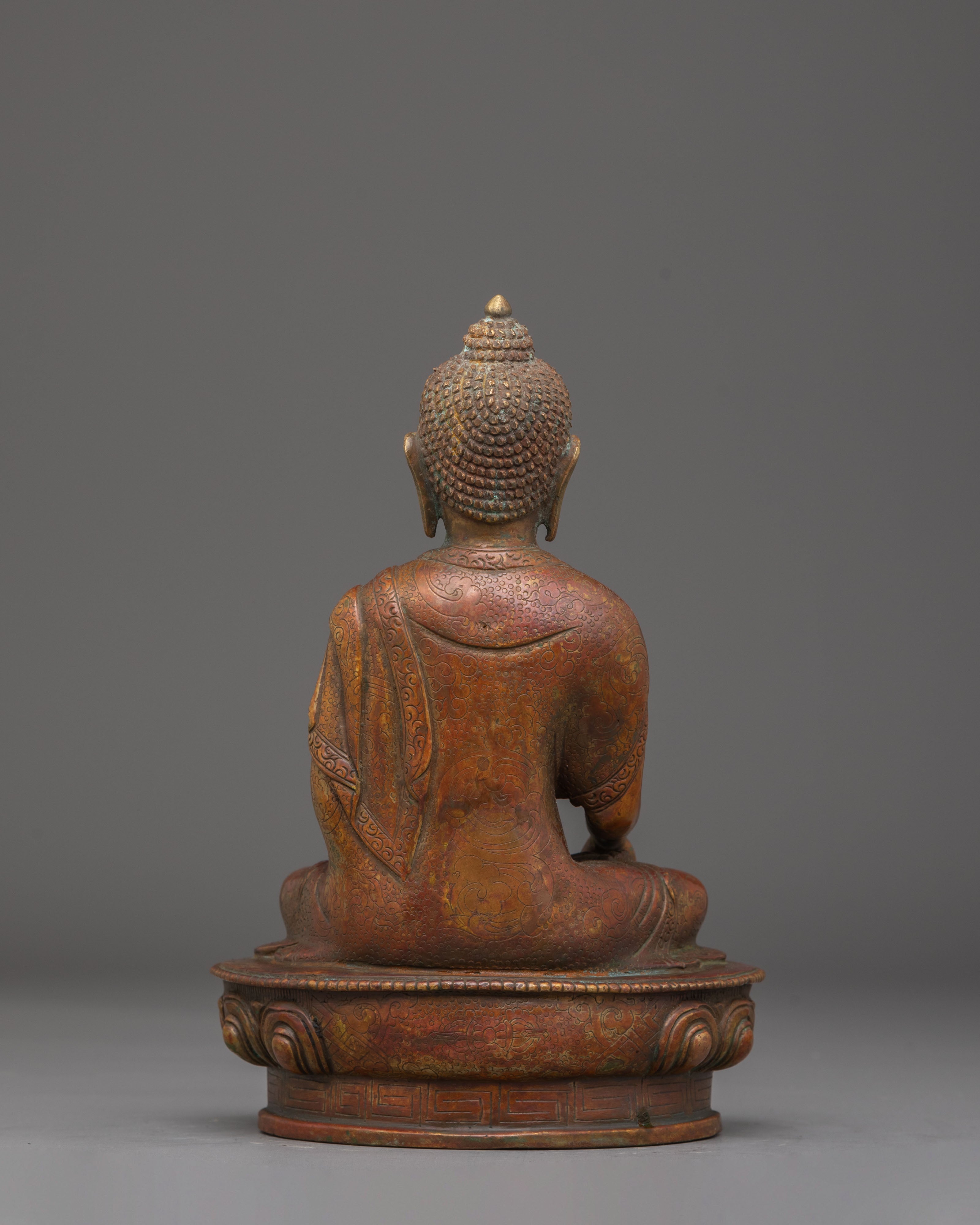 Sacred Shakyamuni Buddha Dharma Statue | Tibetan Copper Art for Meditation