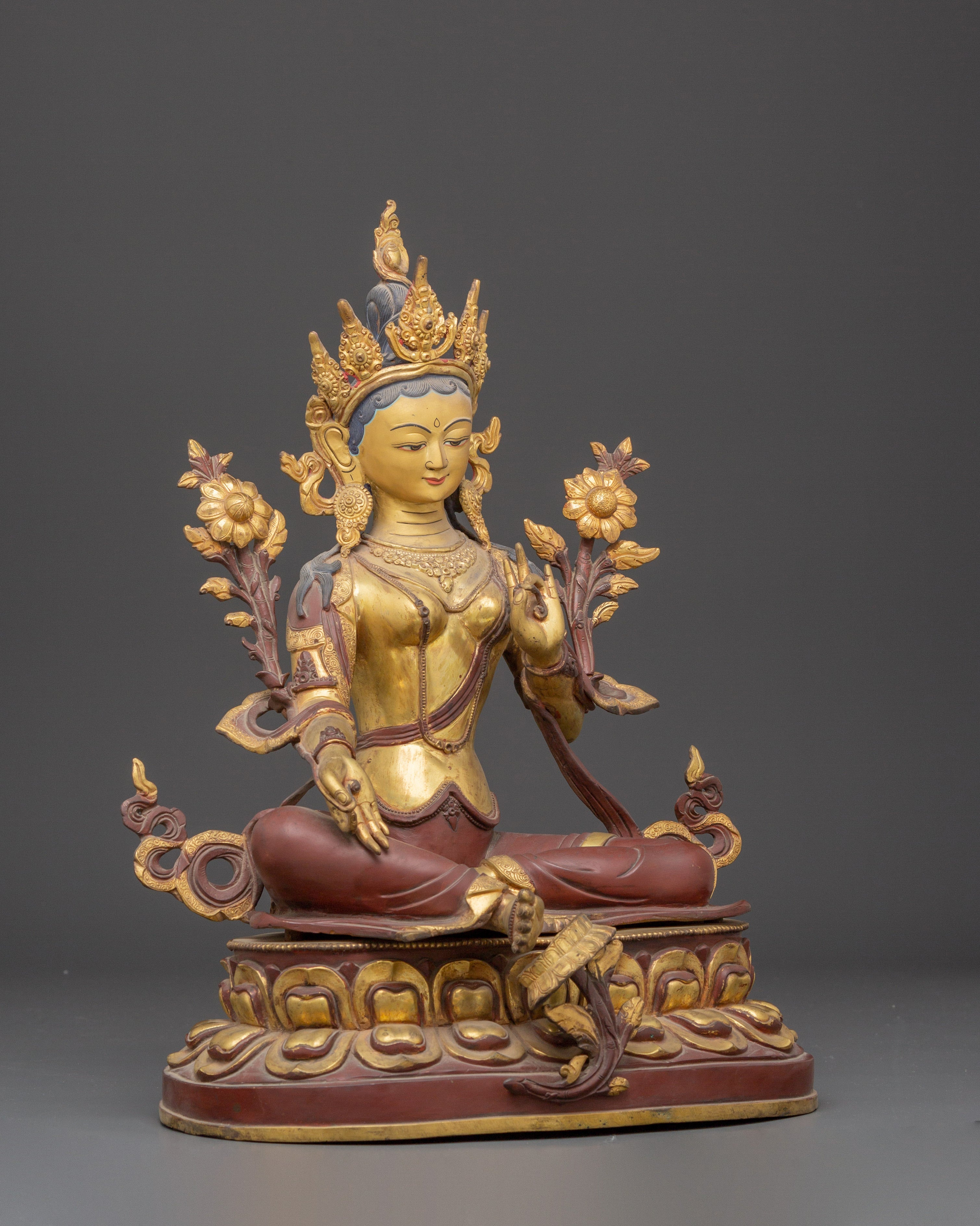 Compassionate Goddess Green Tara Statue | Shyama Tara Sculpture