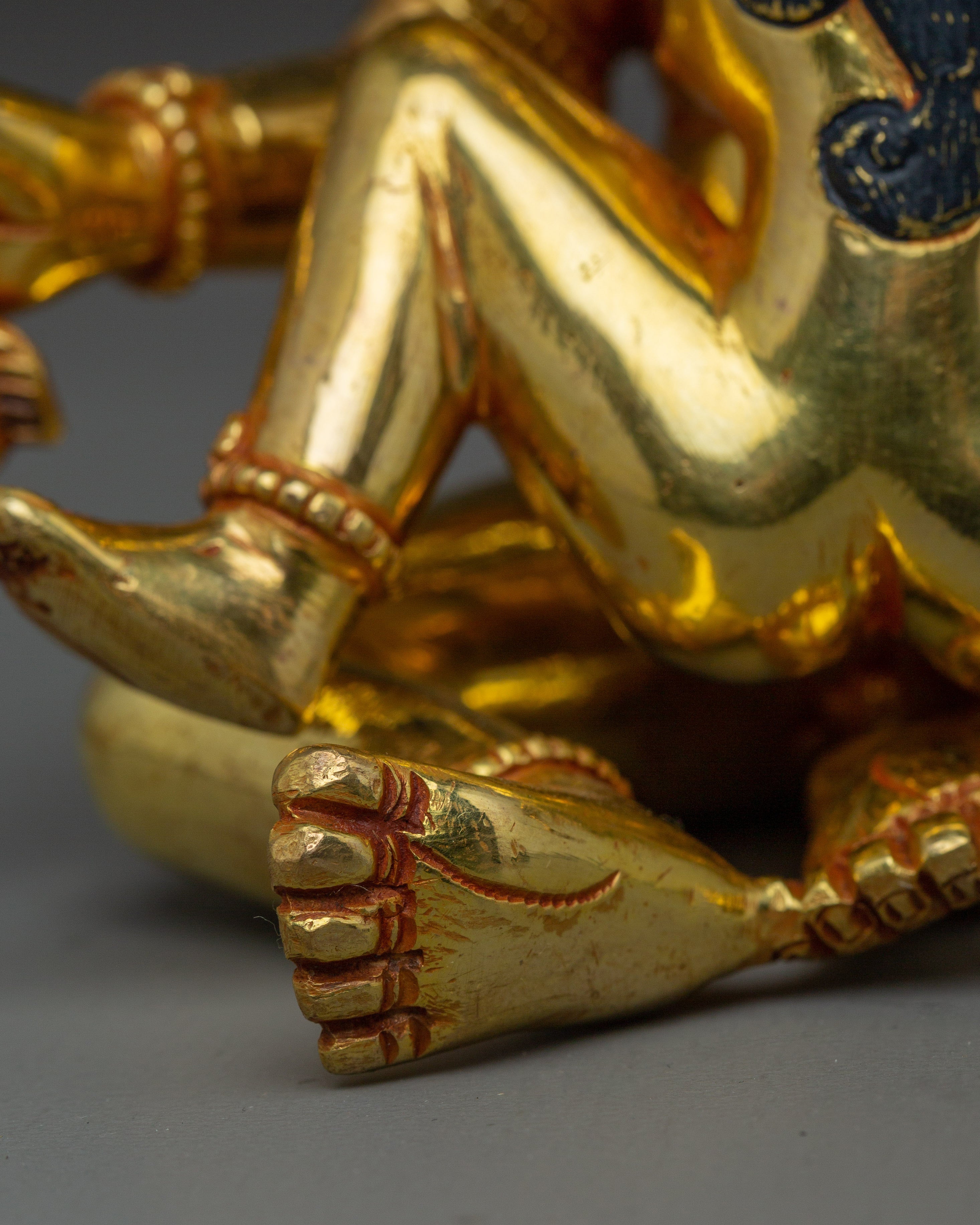 Varaha with Consort Statue | Handcrafted Gold Gilded Copper Vishnu Avatar
