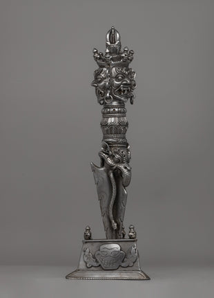 Handcrafted Iron Vajra Phurba |  A Sacred Tibetan Ritual Artifact