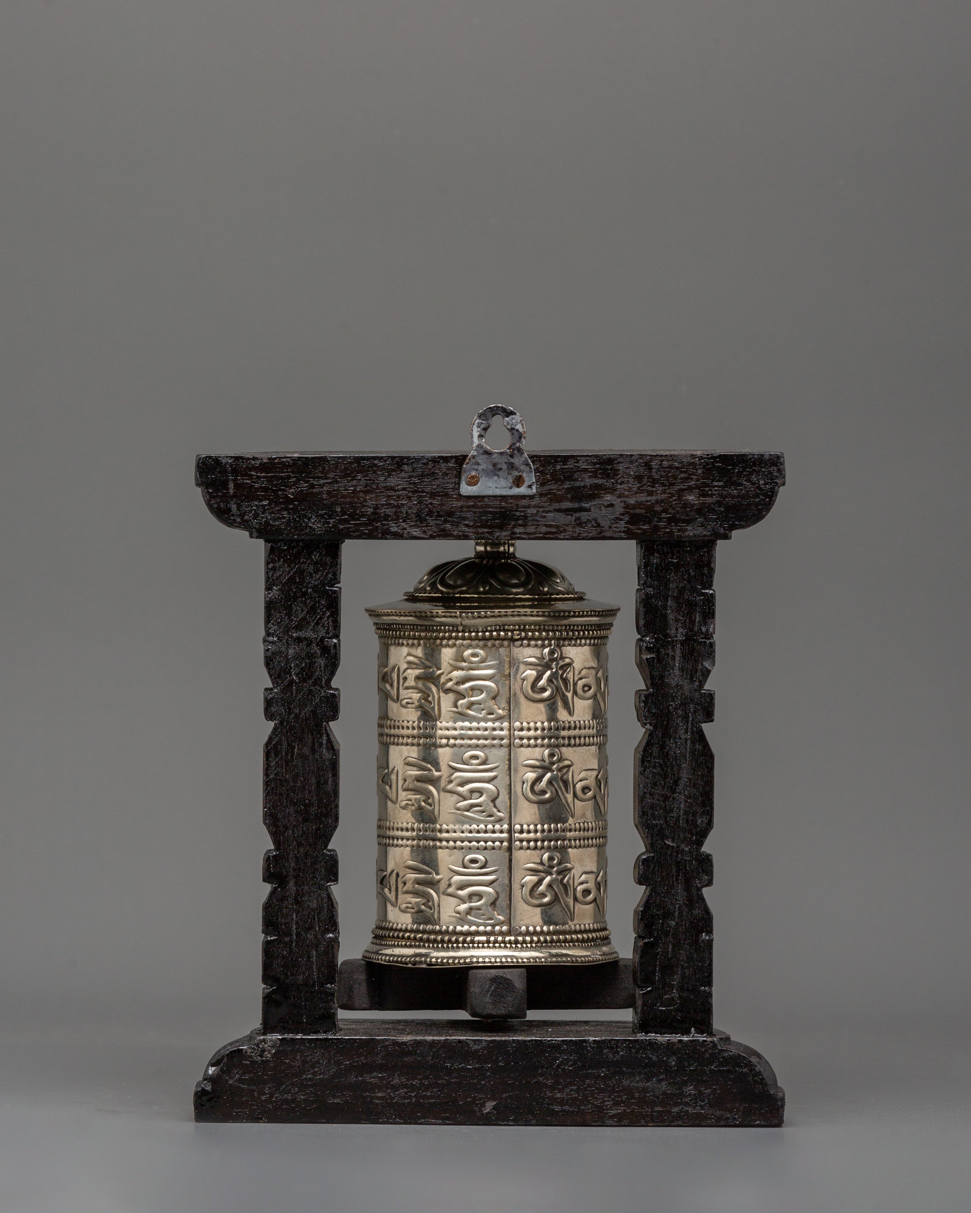 Brass & Copper Mantra Wheel | Tibetan Prayer Wheel for Spiritual Practice