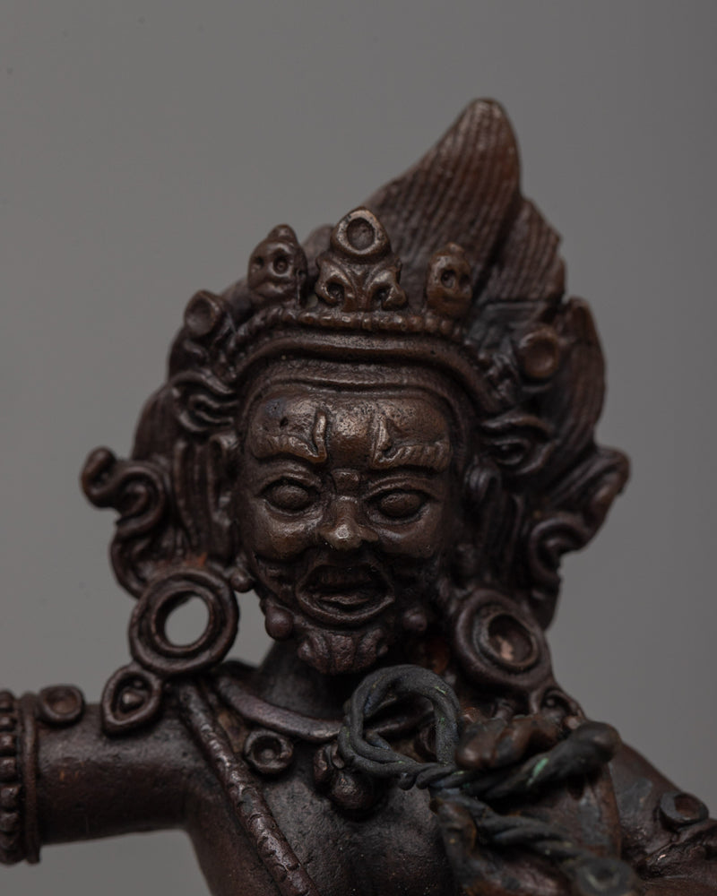 Handcrafted Oxidized Copper Vajrapani Statue | Spiritual Altar Decor