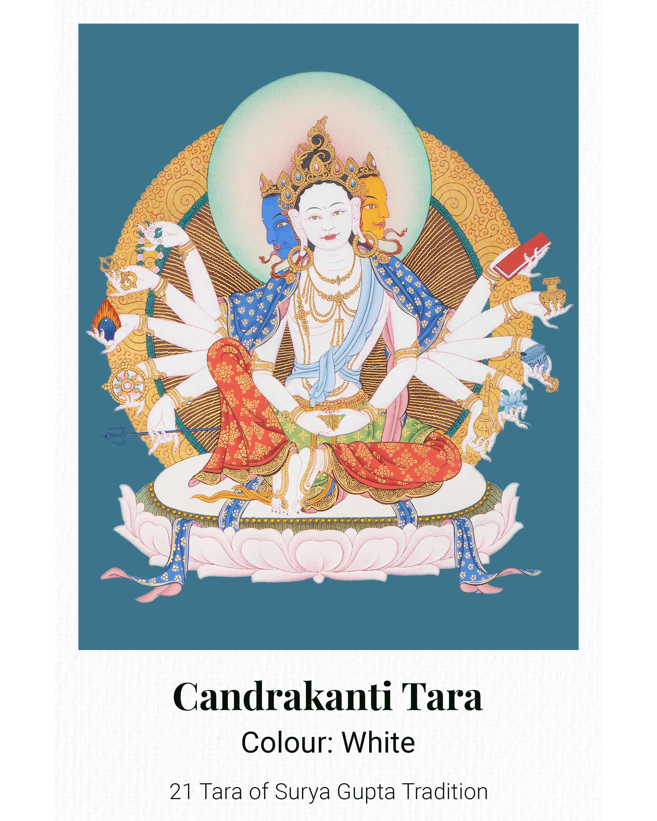 21 Tara Canvas Print | Spiritual Artwork of the 21 Transformative Forms of Goddess Tara