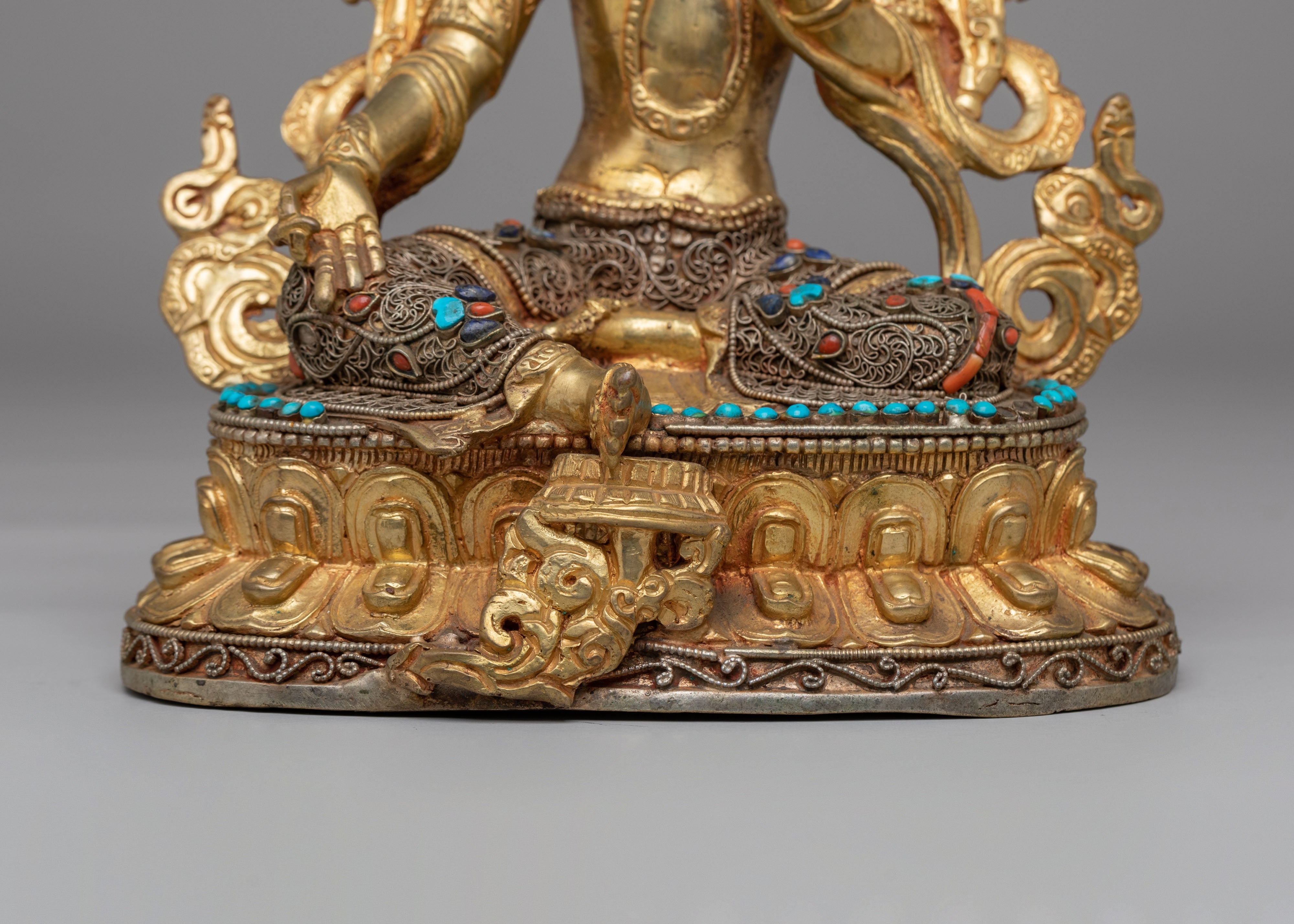 Spiritual Shyama Tara Statue for Altar | Handcrafted Copper Figure