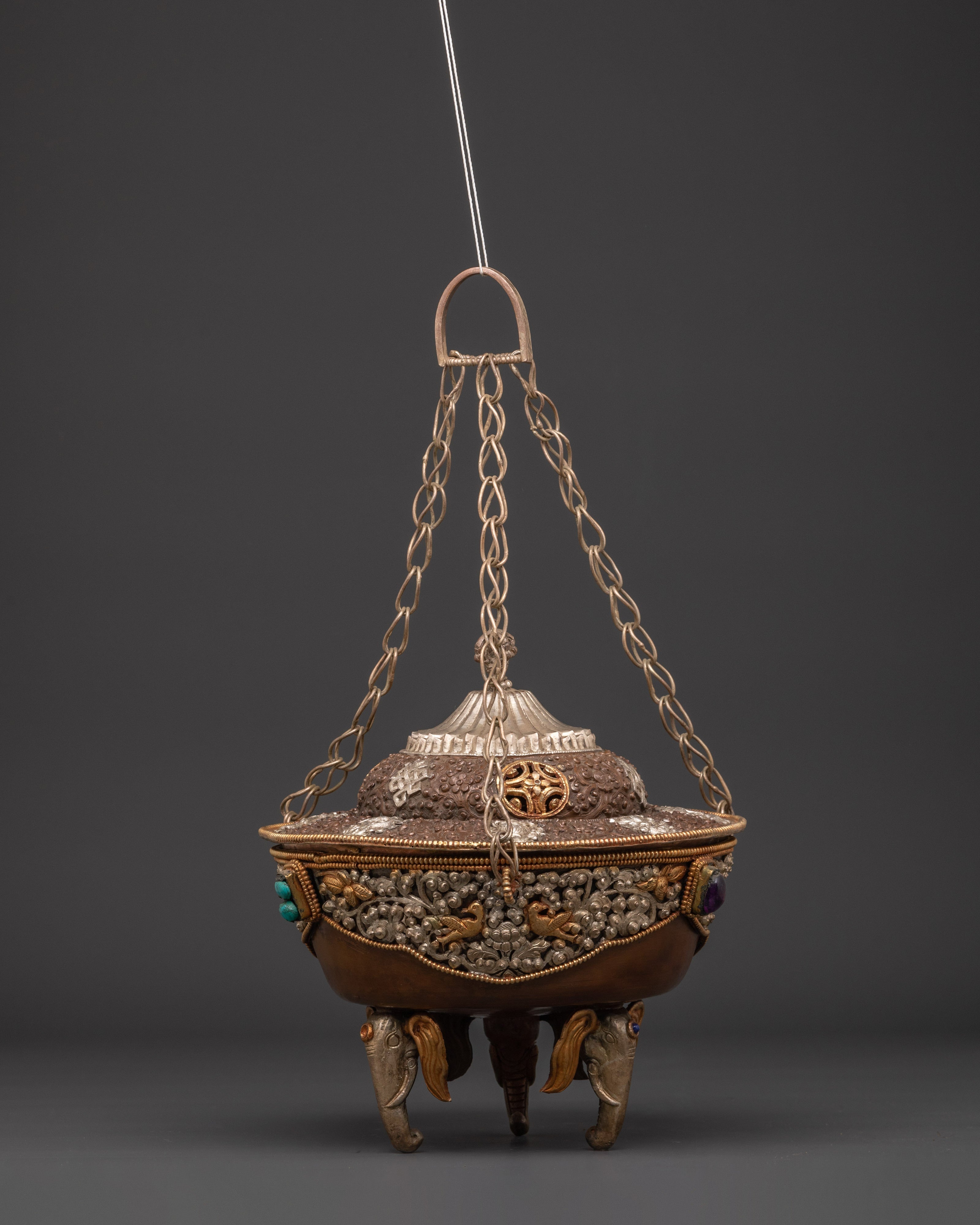 Tibetan Altar Hanging Incense Burner | Traditional Spiritual Incense Decor