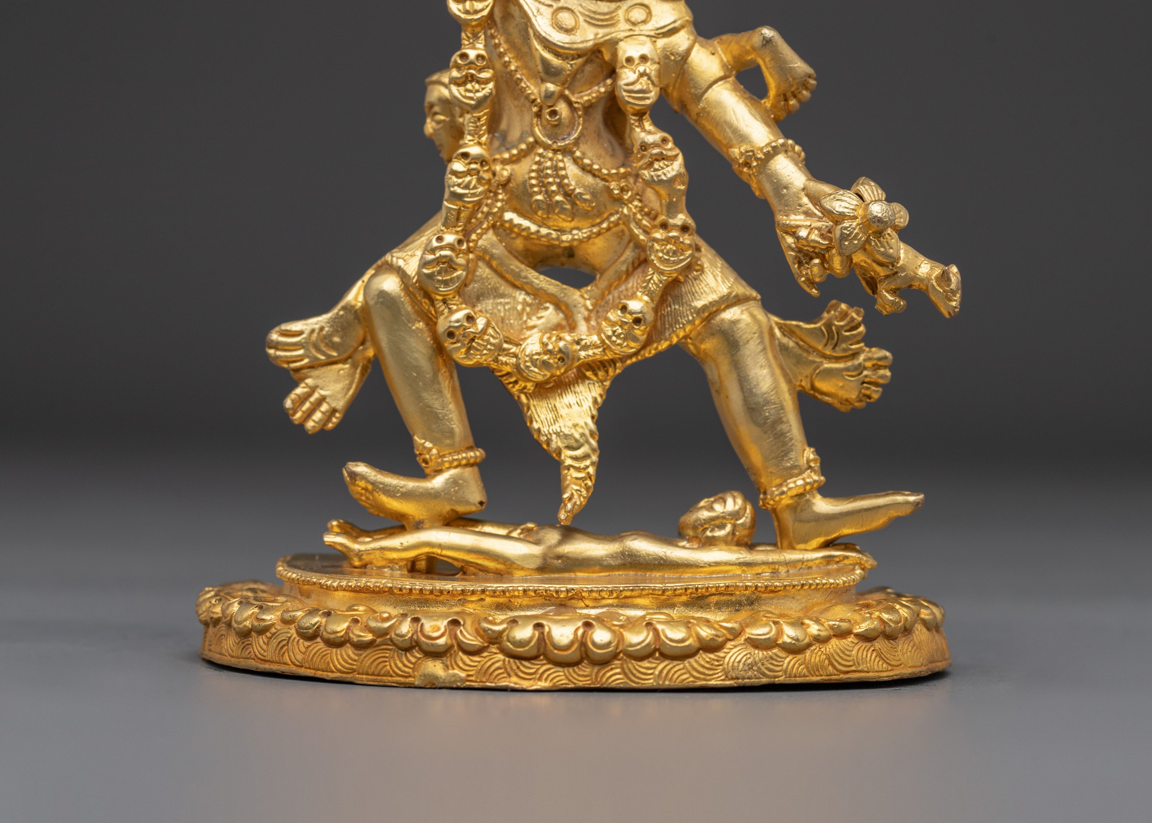Gold Plated Ekajati Statue | Tibetan Buddhist Wrathful Deity for Spiritual Protection