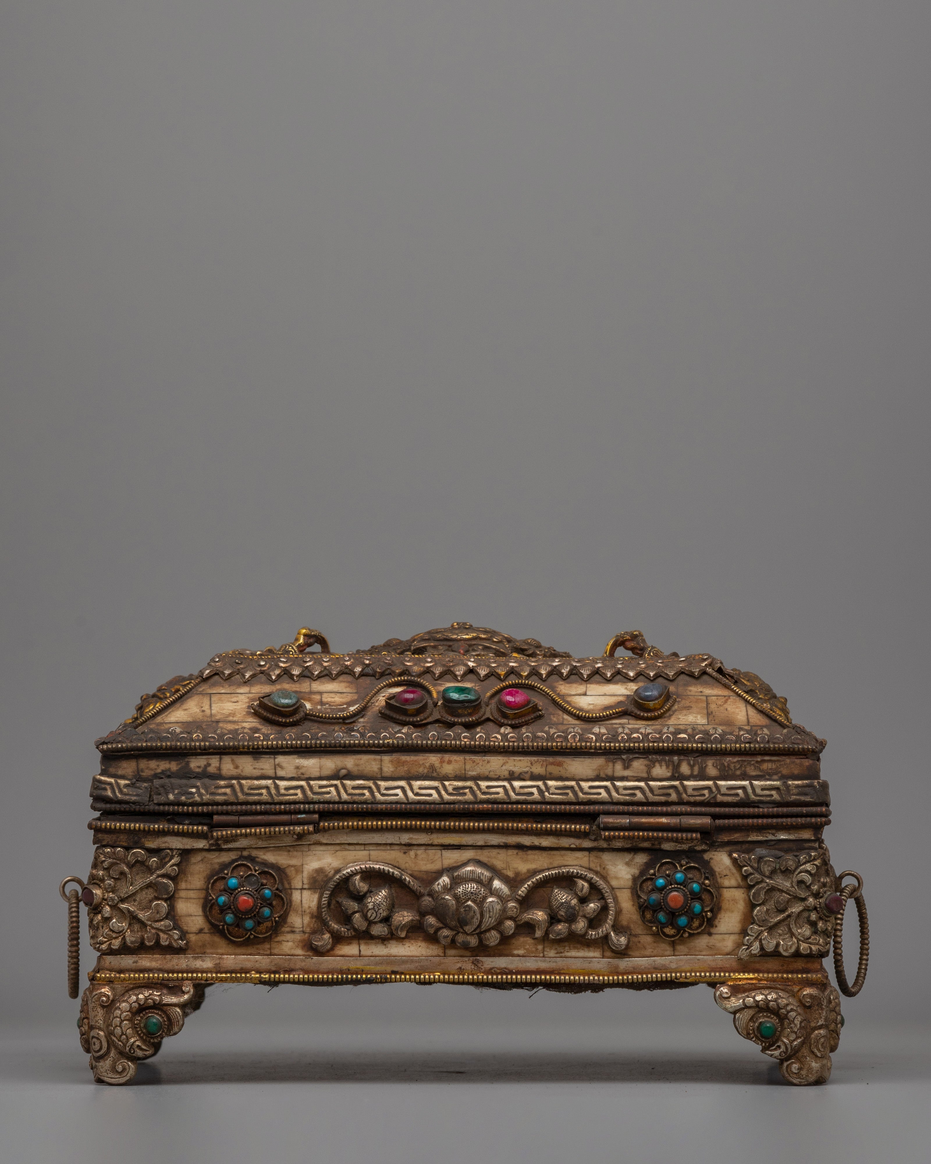 Tibetan Buffalo Bone Treasure Box 