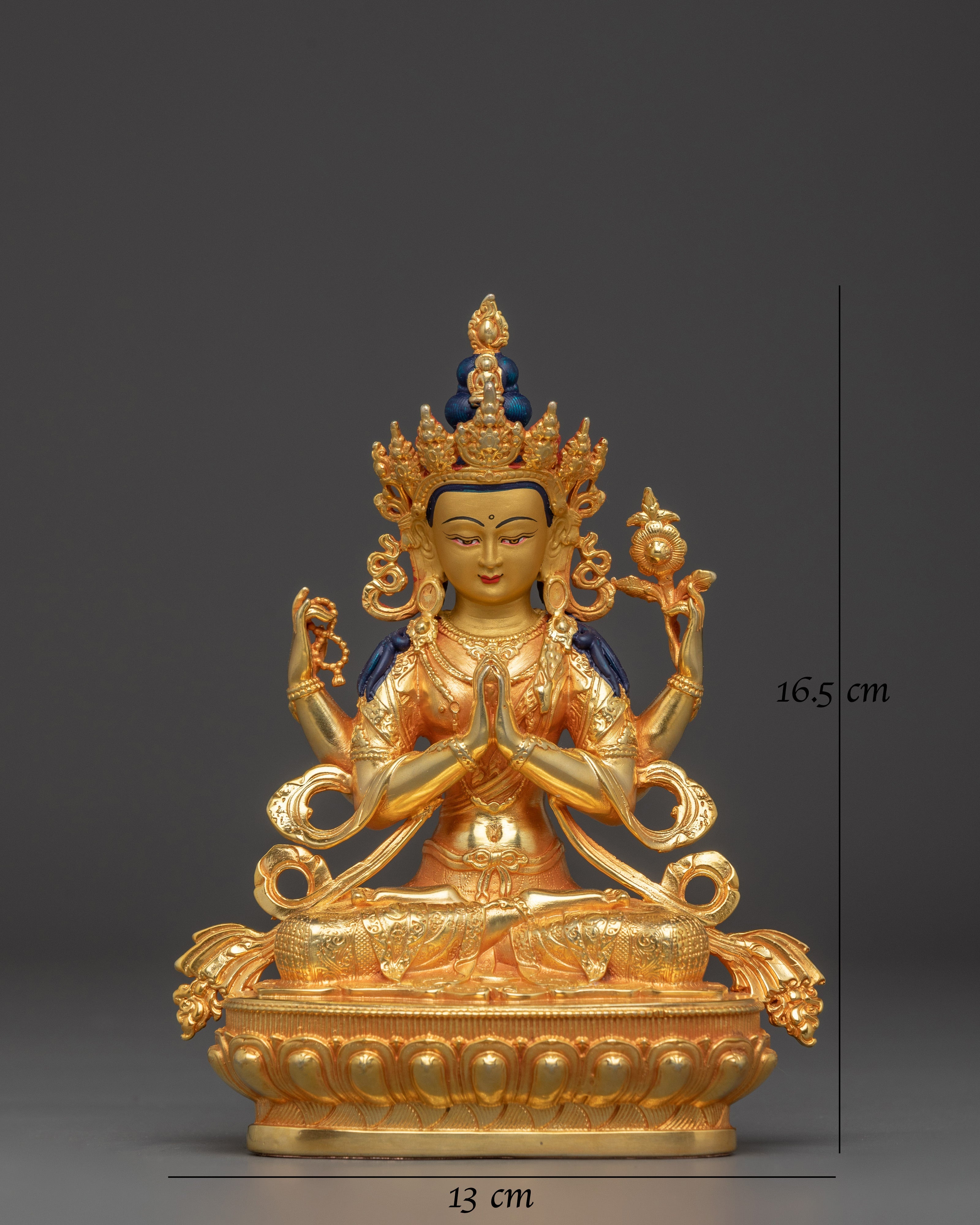 Handcrafted Statue of Chenrezig | Tibetan Bodhisattva of Compassion