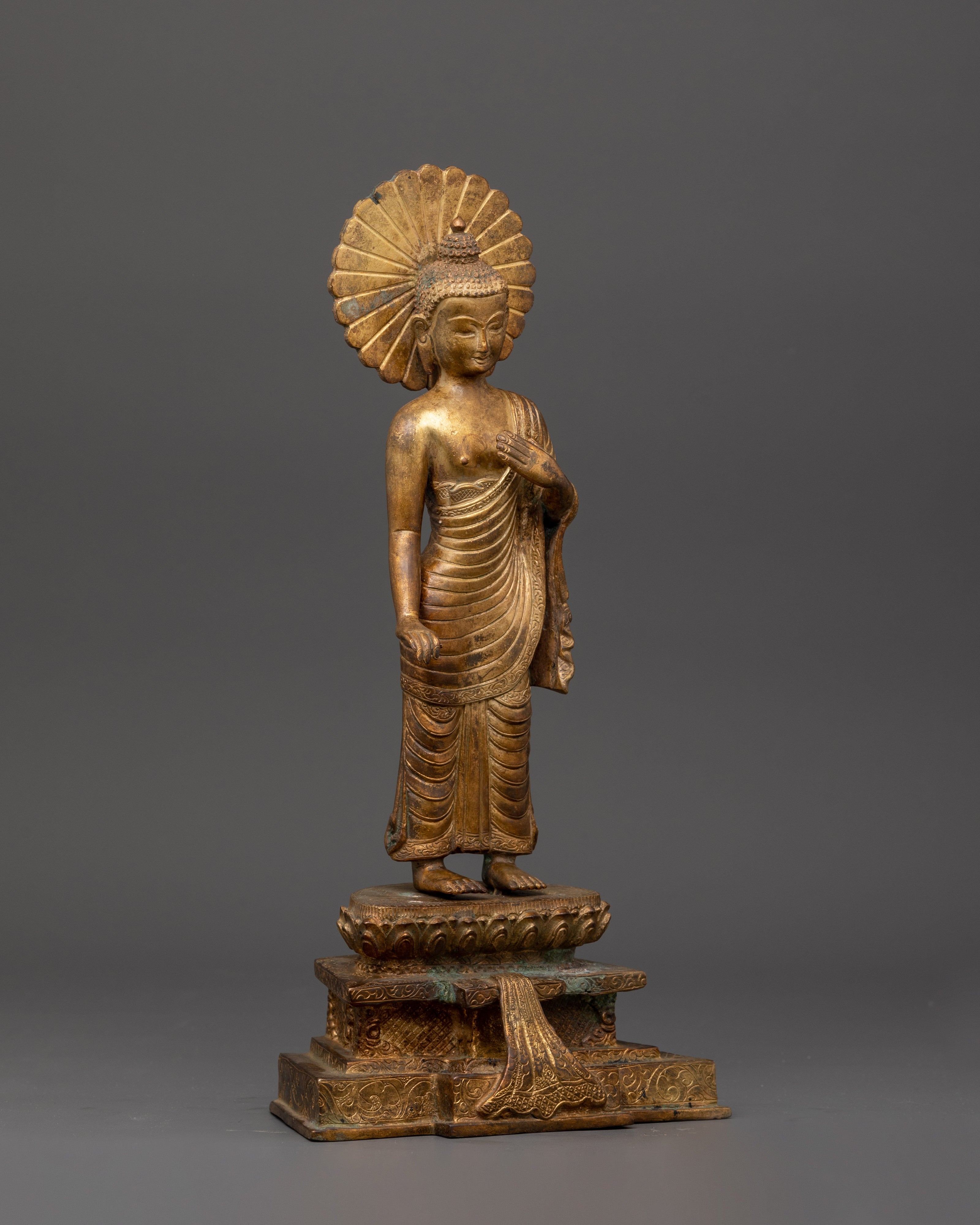 Antique Finish Shakyamuni Buddha Statue | Meditation Space and Sacred Decor