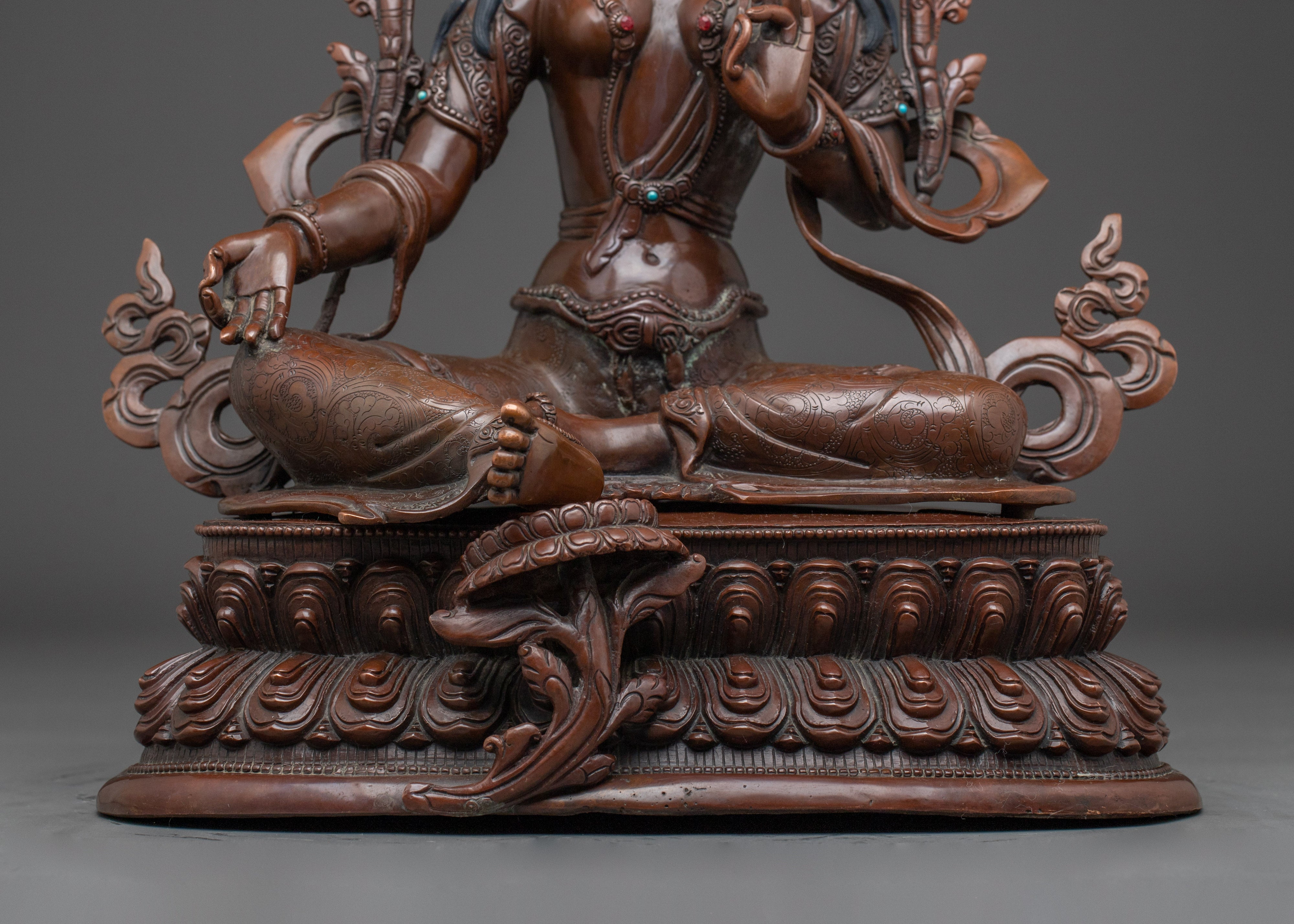 Female Bodhisattva Green Tara Sculpture | Compassionate Mother Deity