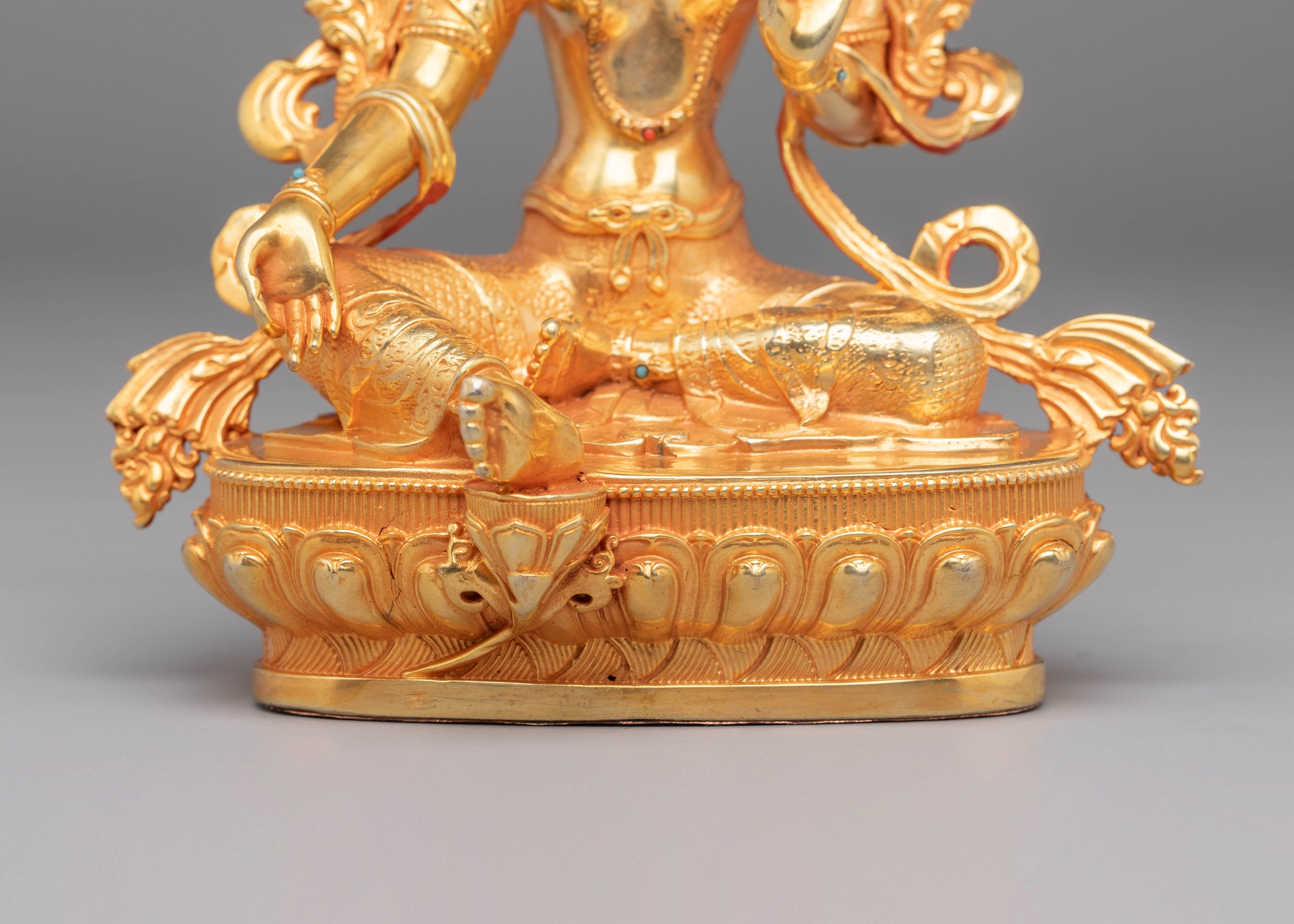 Green Tara Meditation Statue | Tibetan Goddess of Compassion & Protection