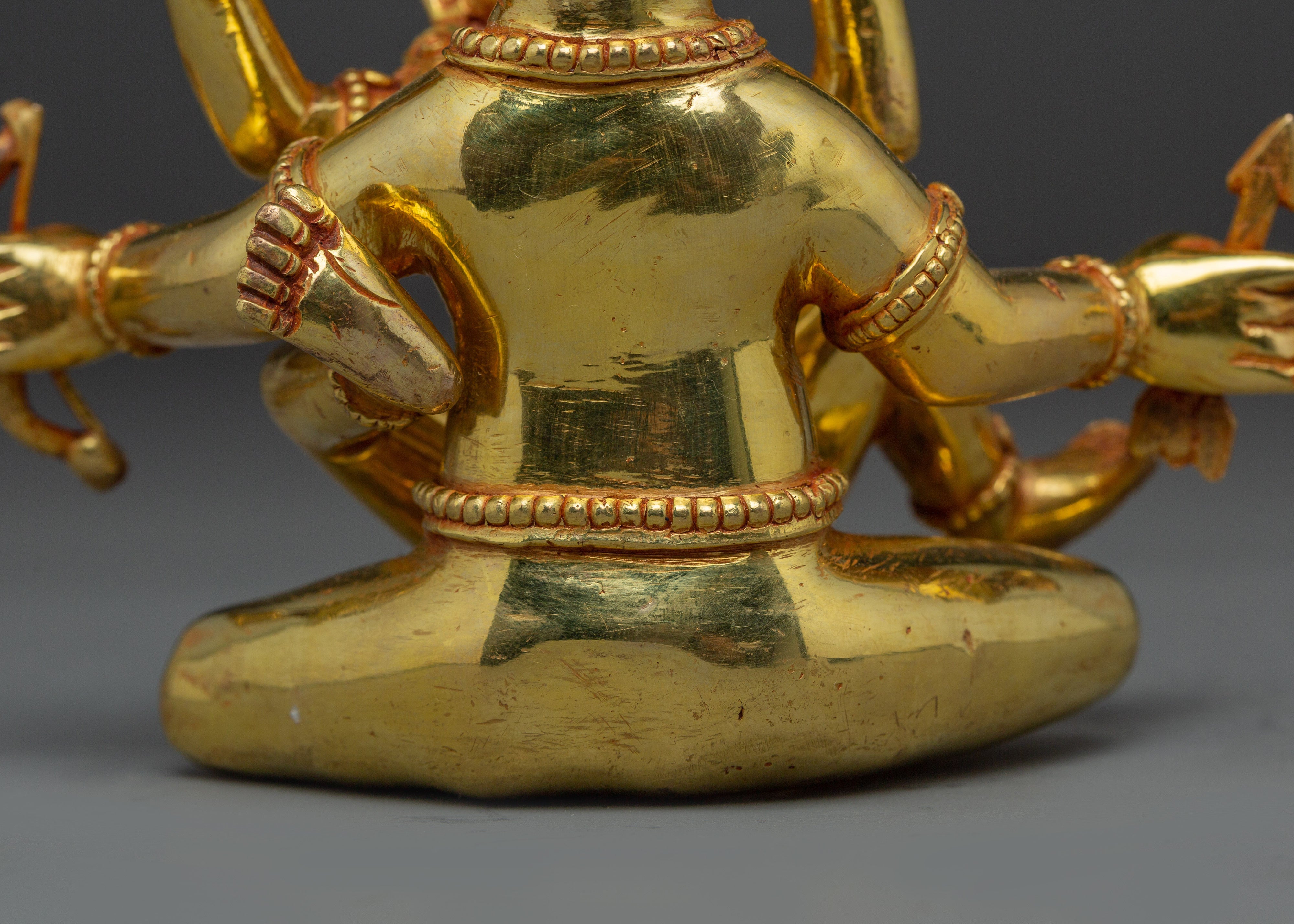 Varaha with Consort Statue | Handcrafted Gold Gilded Copper Vishnu Avatar