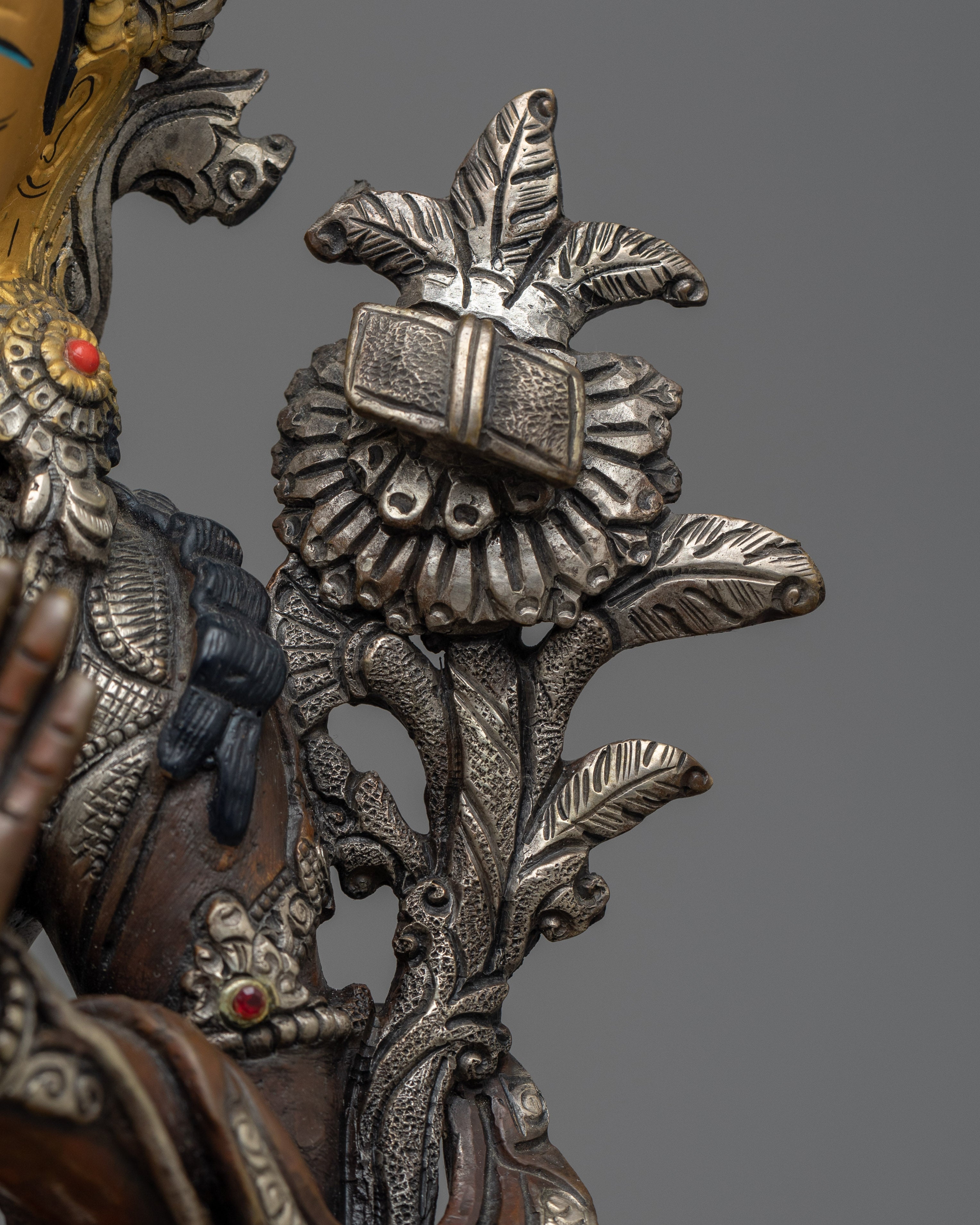 Majestic Manjushri Dark Oxidized | Emblem of Enlightened Wisdom