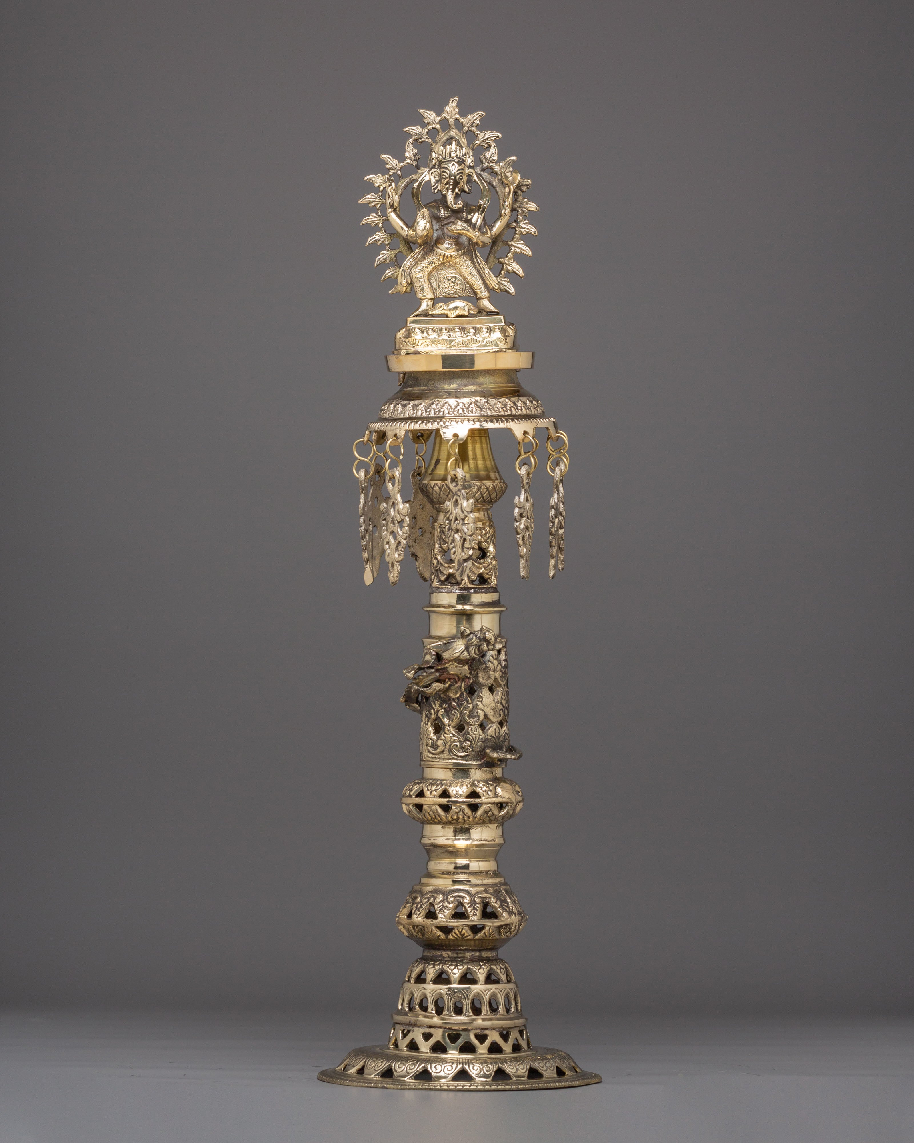 Handmade Panas Oil Lamp Set | Sacred Brass Lamp