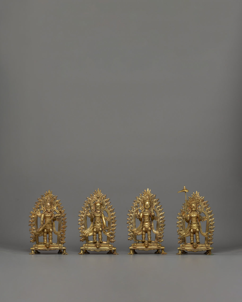 Protector Statues Handcrafted Protector Statue Set | Sacred Buddhist Guardian Deities