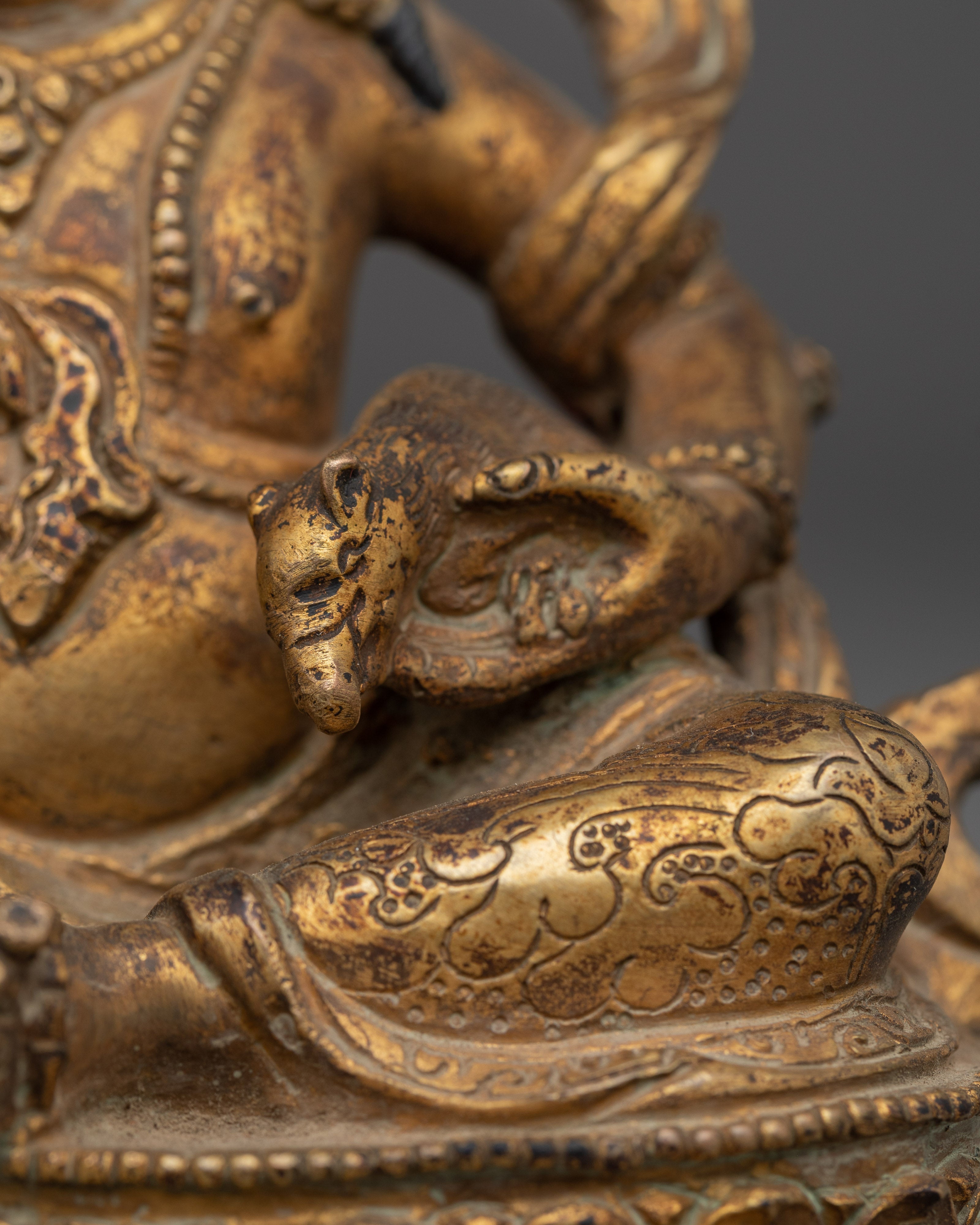 Handmade Copper Statue of Dzambhala | Statue for Altar