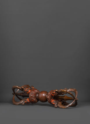 Sacred Oxidized Copper Vajra | Spiritual Protection Artifact