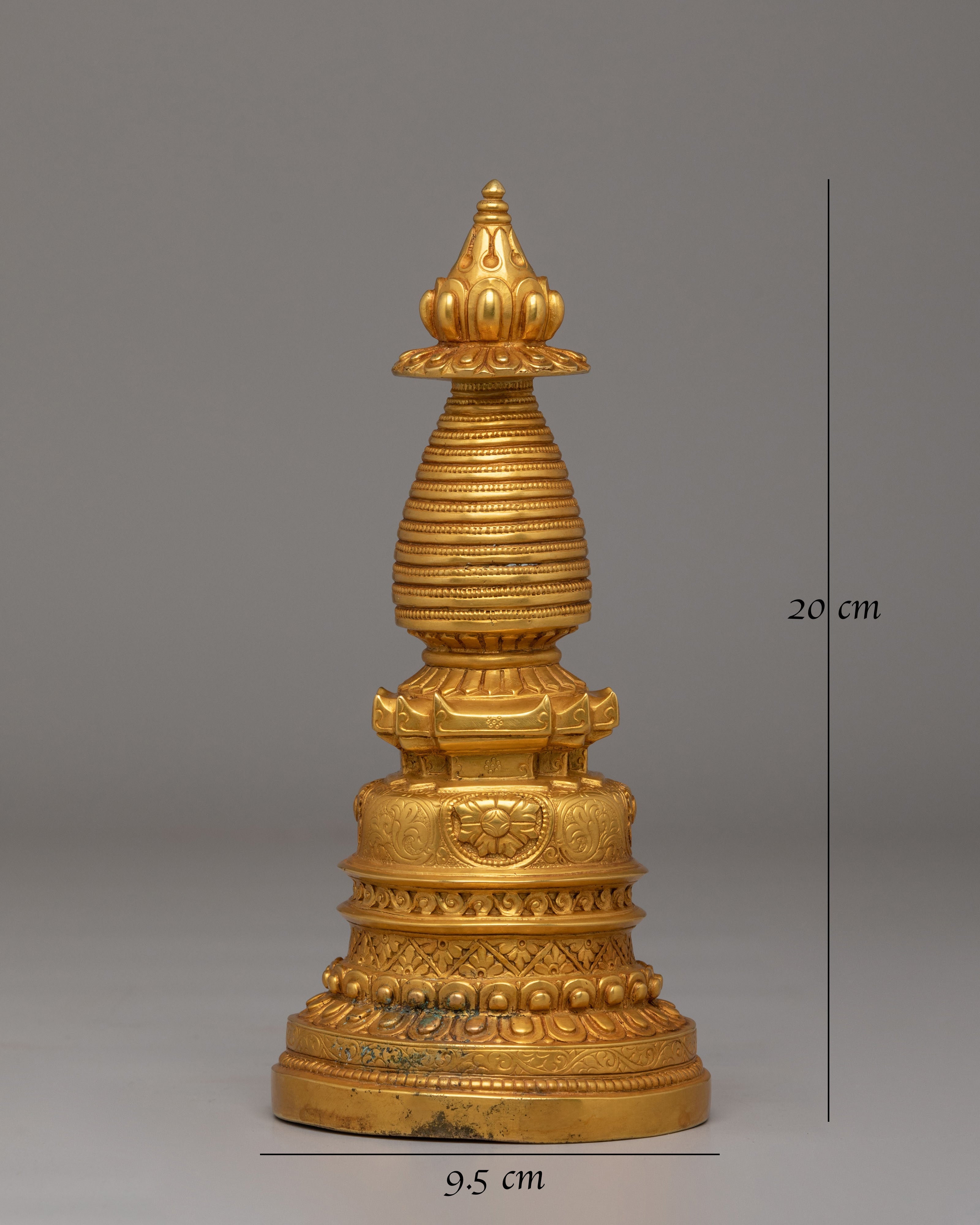 Sacred Enlightment Kadampa Stupa | Gold Plated Tibetan Stupa