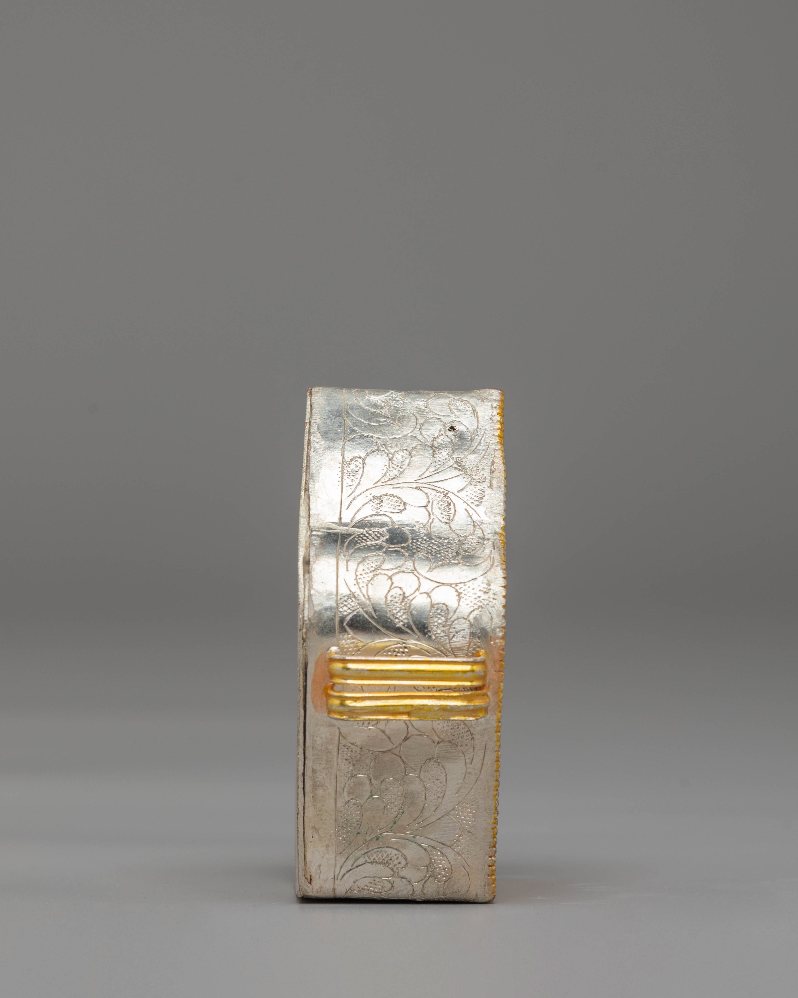 Handcrafted Tibetan Ghau Box | Copper with Electro Gold and Silver Plating