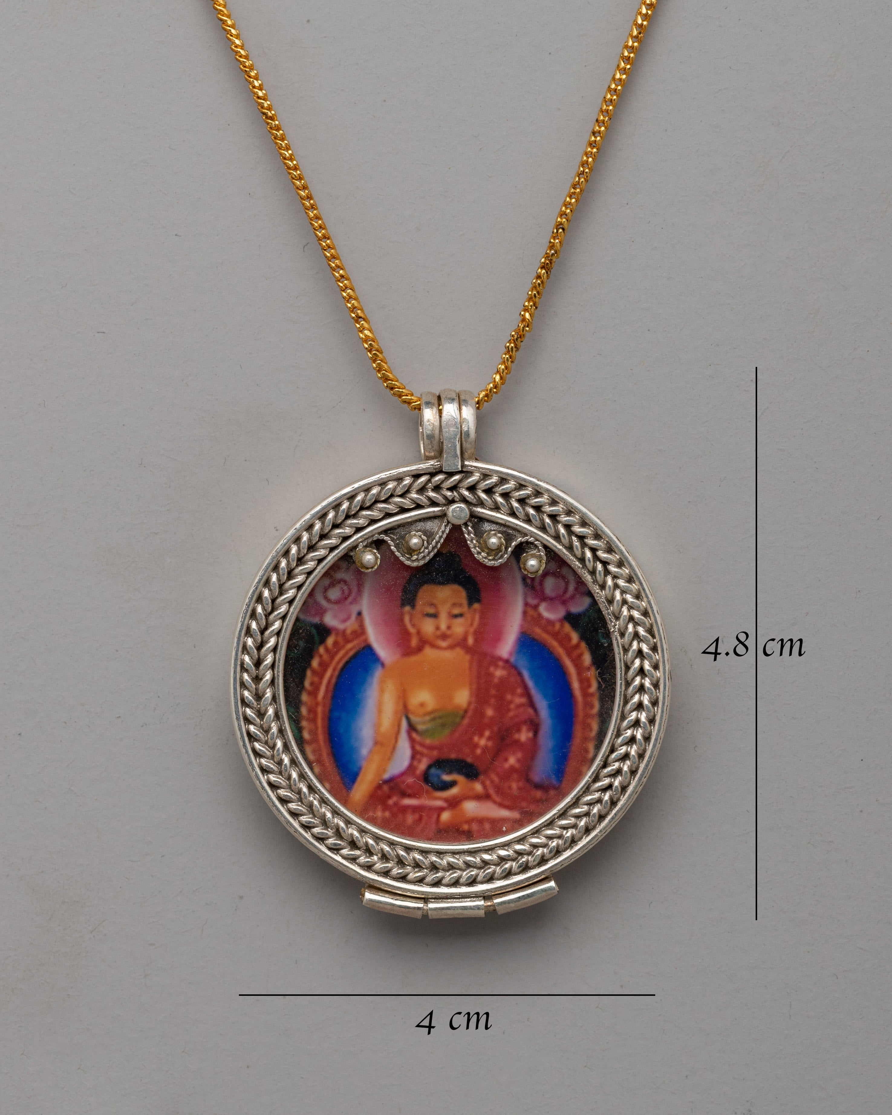 Silver Locket Craft | Locket with Buddha Art