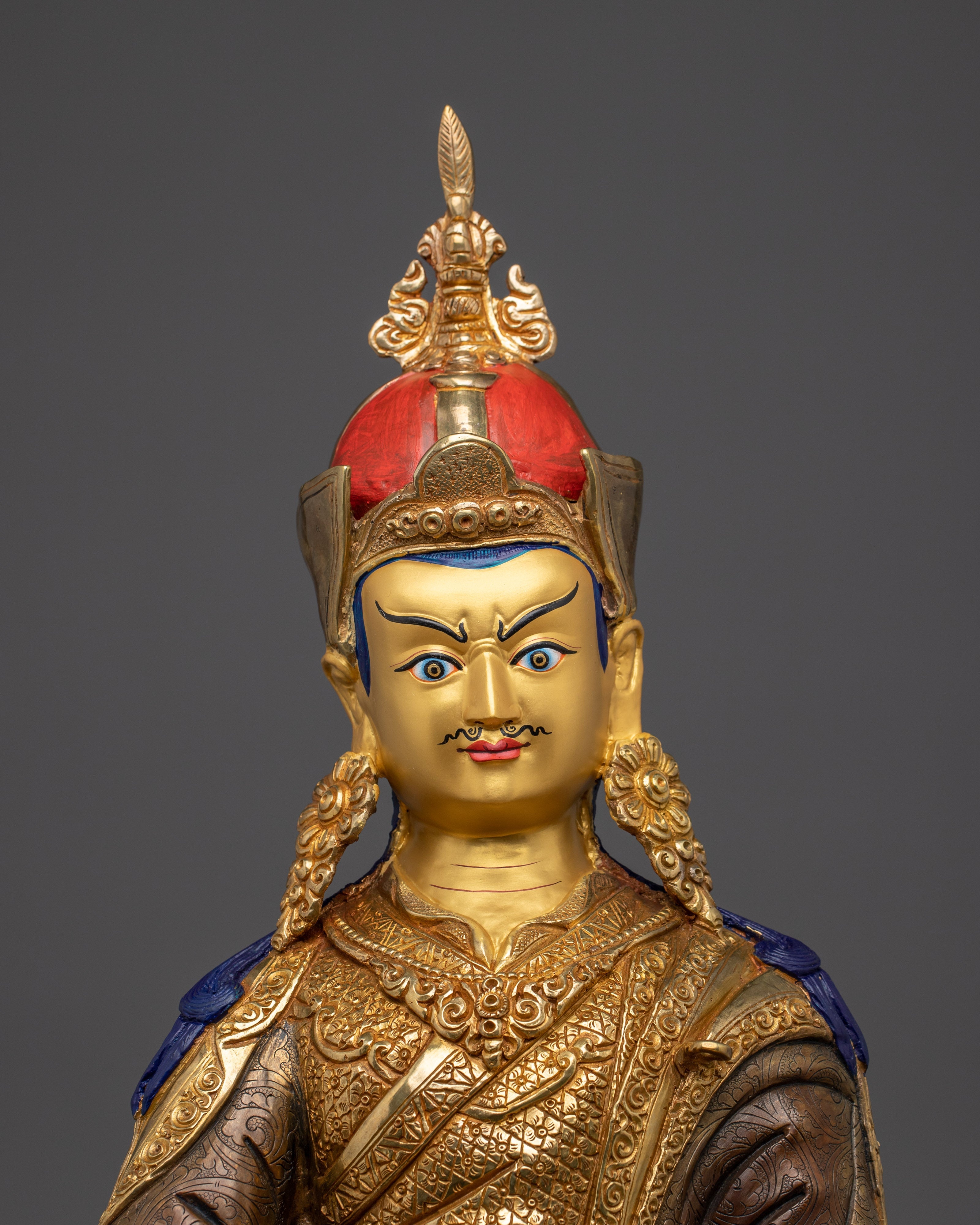 Guru Rinpoche Statue Crafted with Copper | Tibetan Master Sculpture for Meditation & Shrine